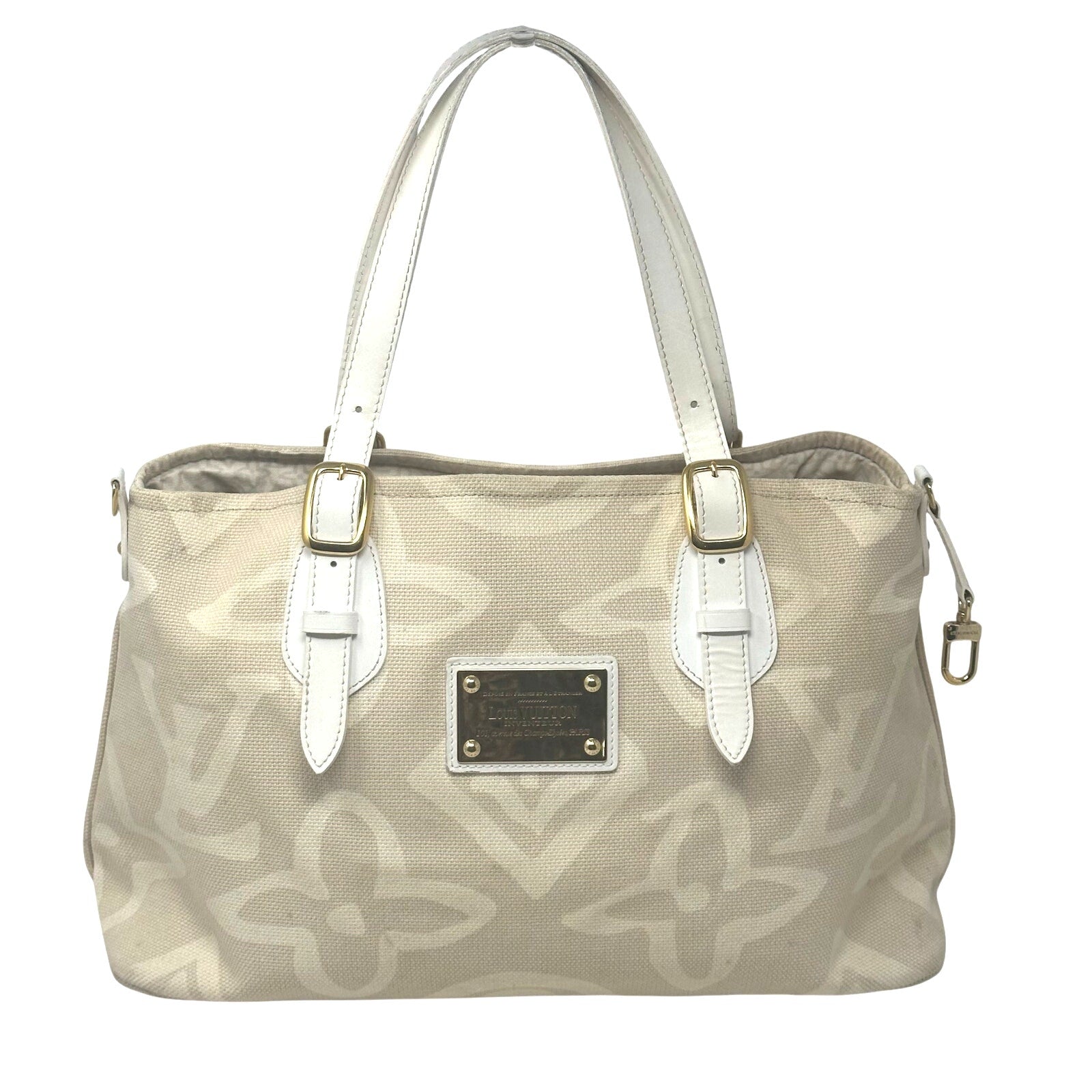 Louis Vuitton LV Tahitienne Cabas PM Tote Shoulder Bag Neutrals Beige Canvas