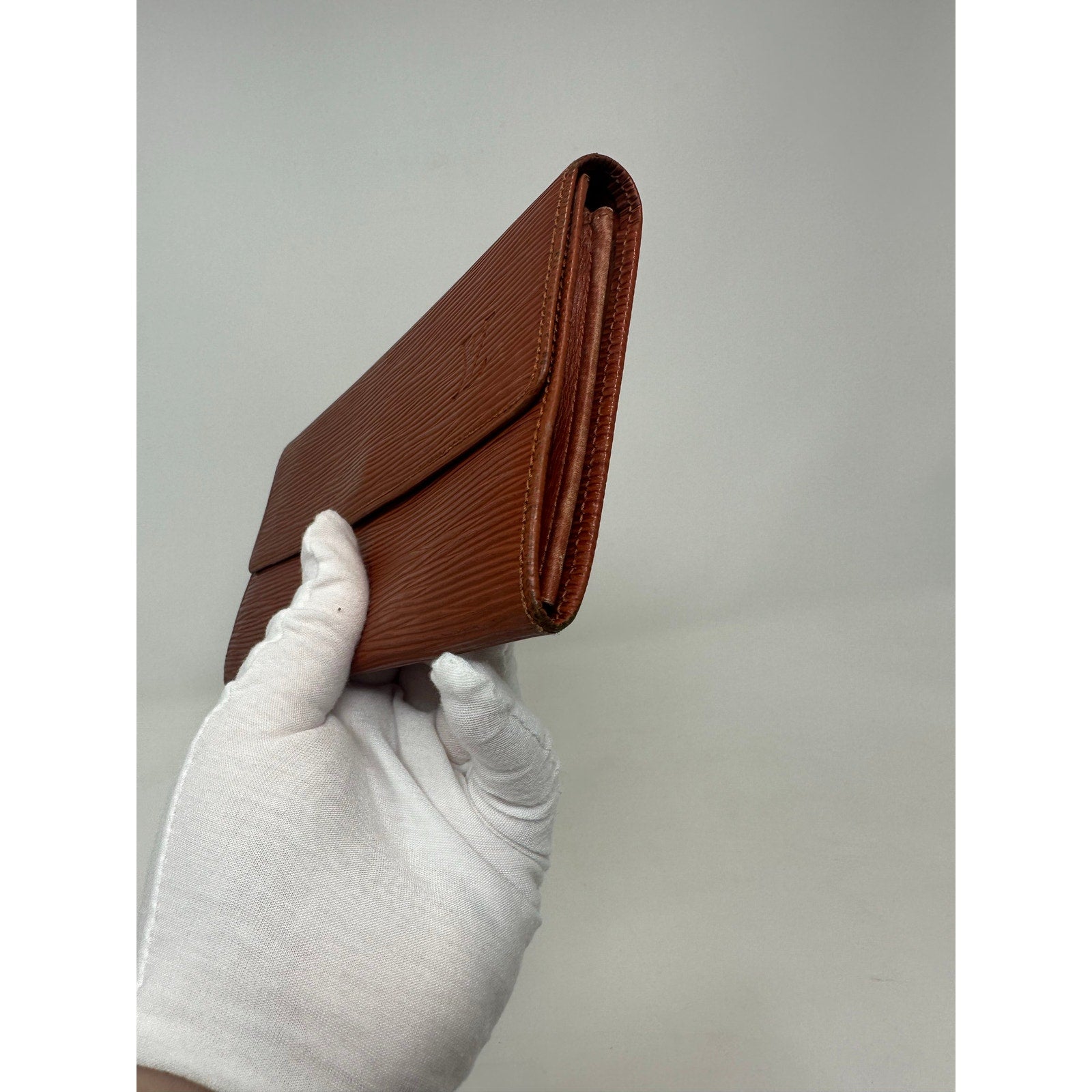 Louis Vuitton LV Epi Leather Sarah Long Wallet Cipango Brown
