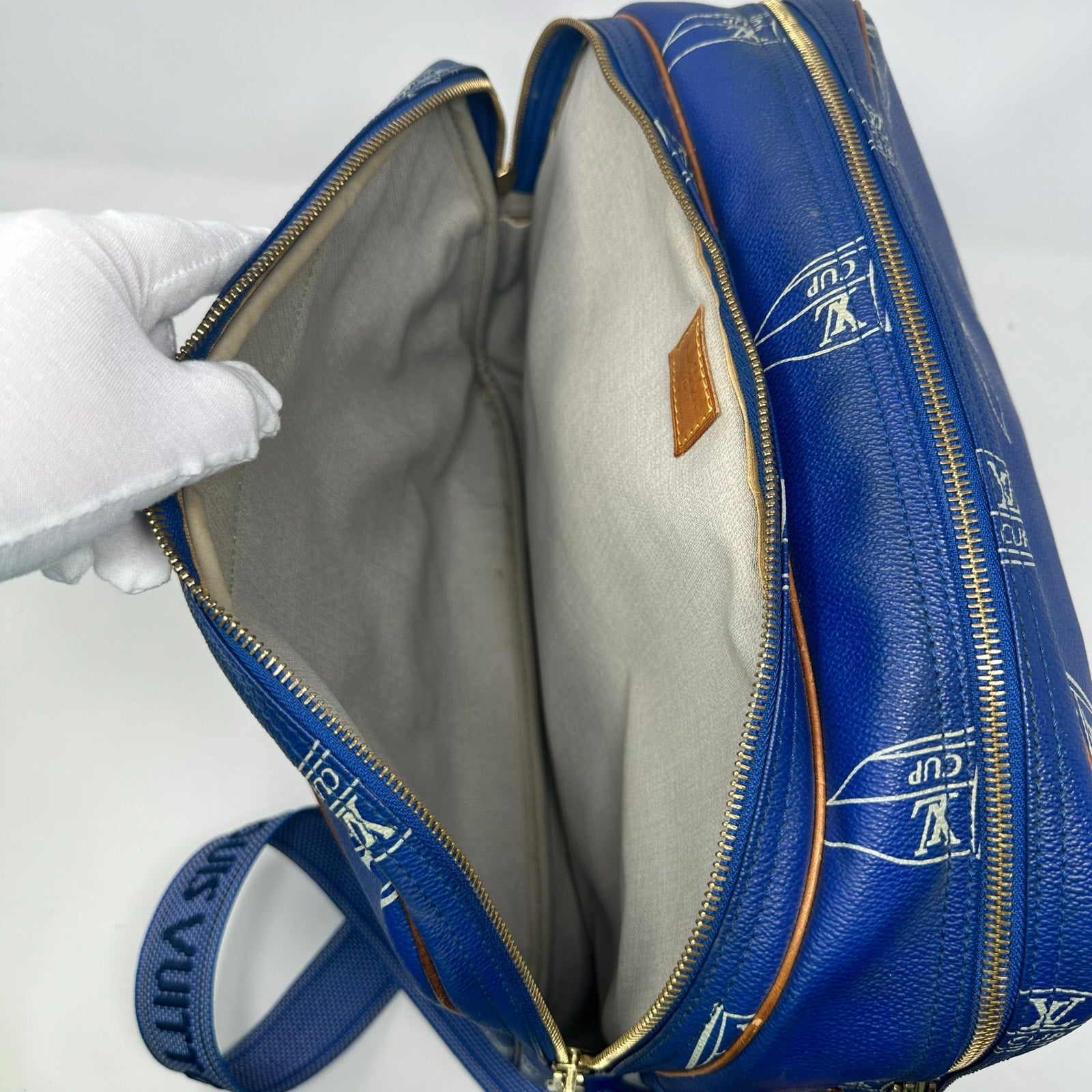 Louis Vuitton LV Cup Blue Monogram Sail Sac Cowes Messenger Bag