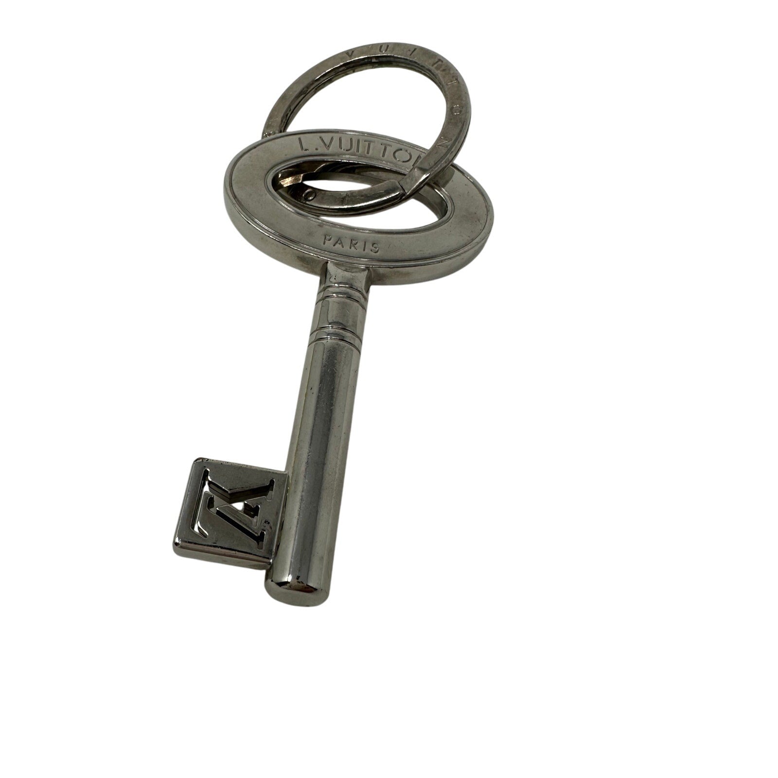 Louis Vuitton LV Porte Cles Travel Key Holder Keychain Silver