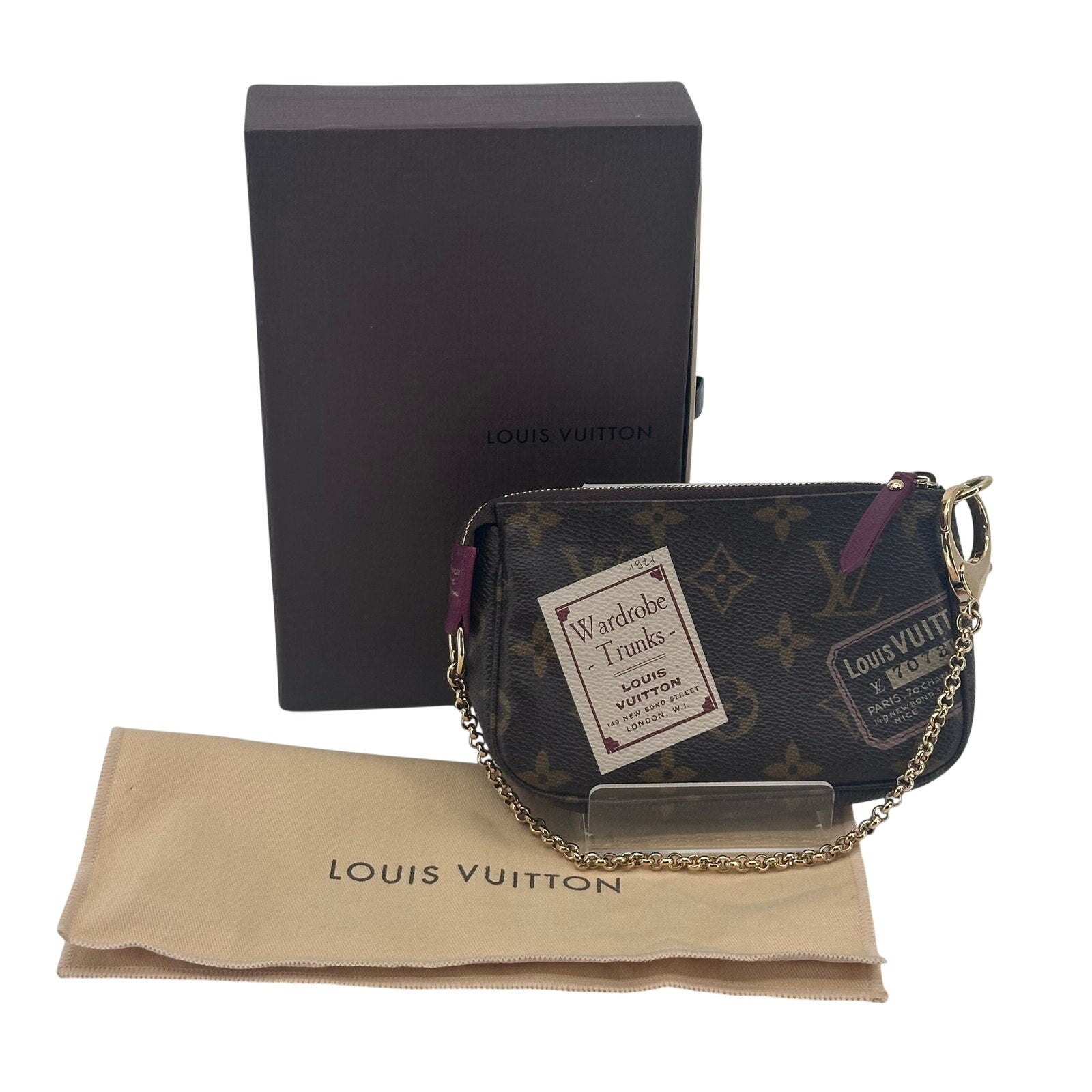 Louis Vuitton LV Monogram Limited Edition Wardrobe Trunks Mini Pochette Full Set