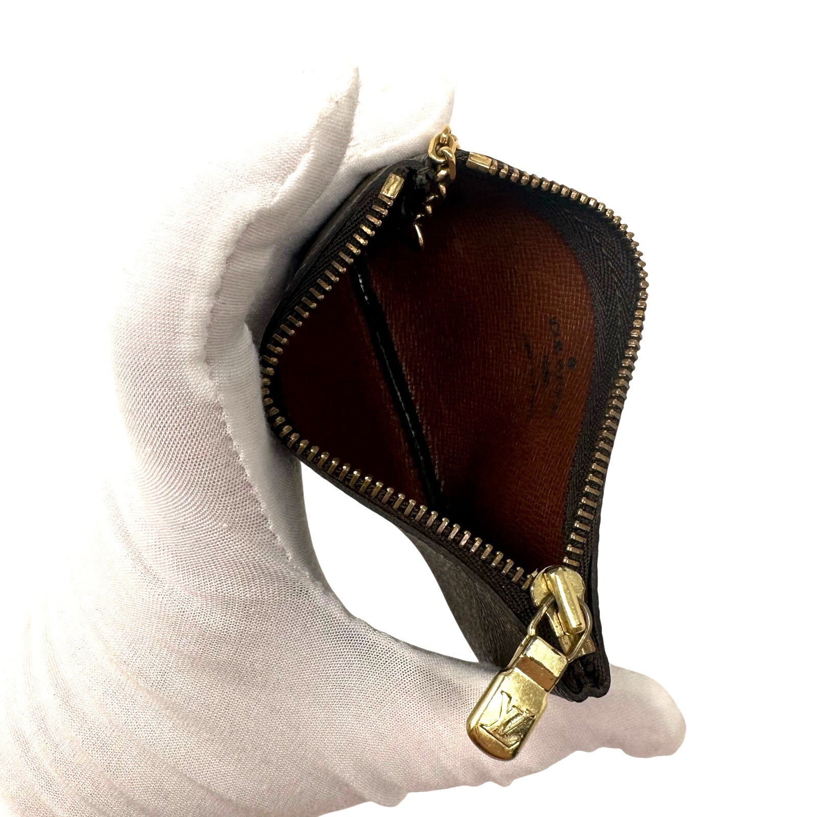 Louis Vuitton LV Monogram Key Coin Cles Zip Pouch Keychain