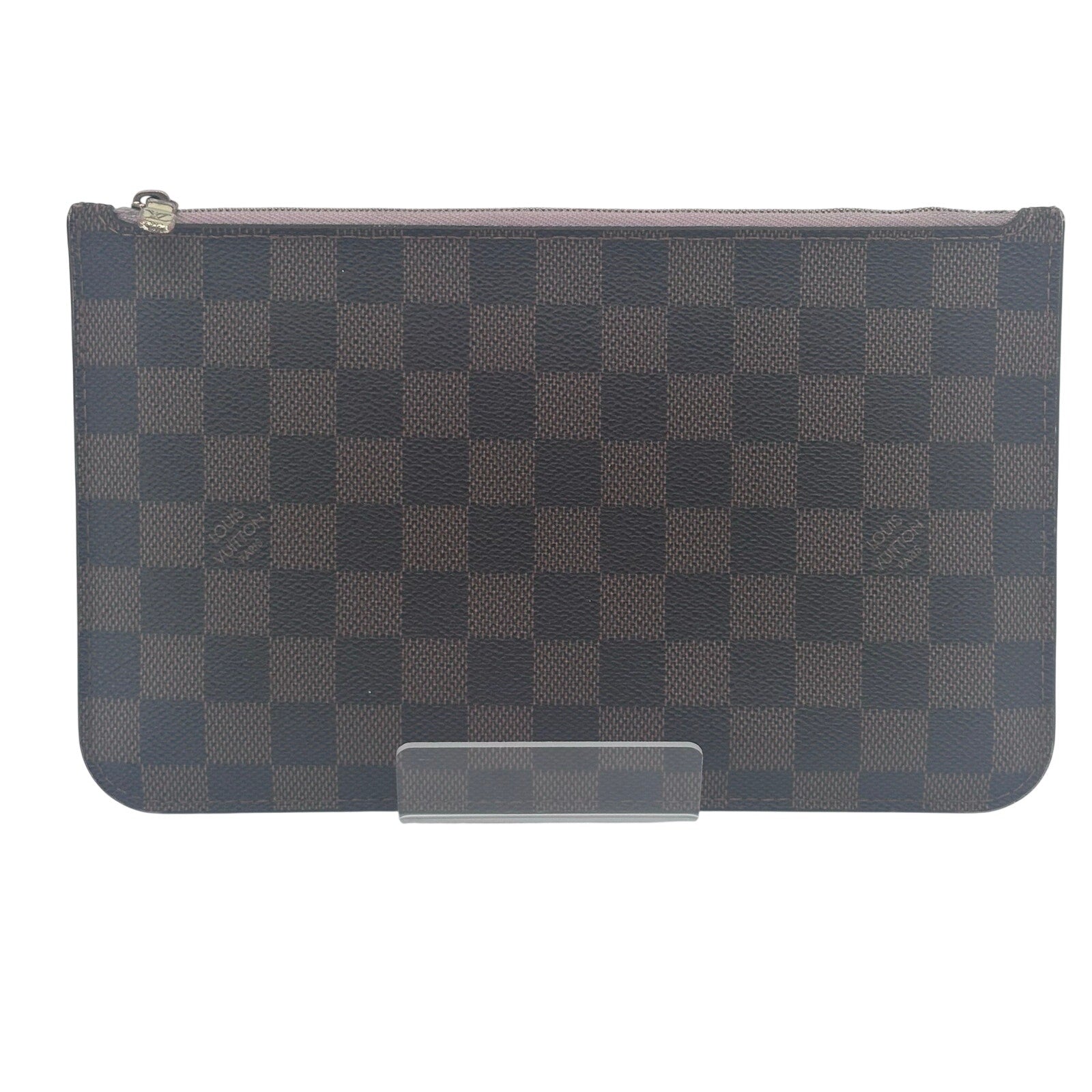 Louis Vuitton LV Damier Ebene Neverfull GM Pouch Clutch Rose Ballerine