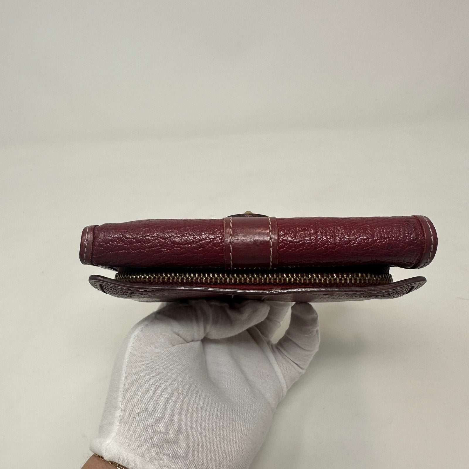 Louis Vuitton LV Suhali Portefeiulle Compact Tri-fold Wallet Red Burgundy