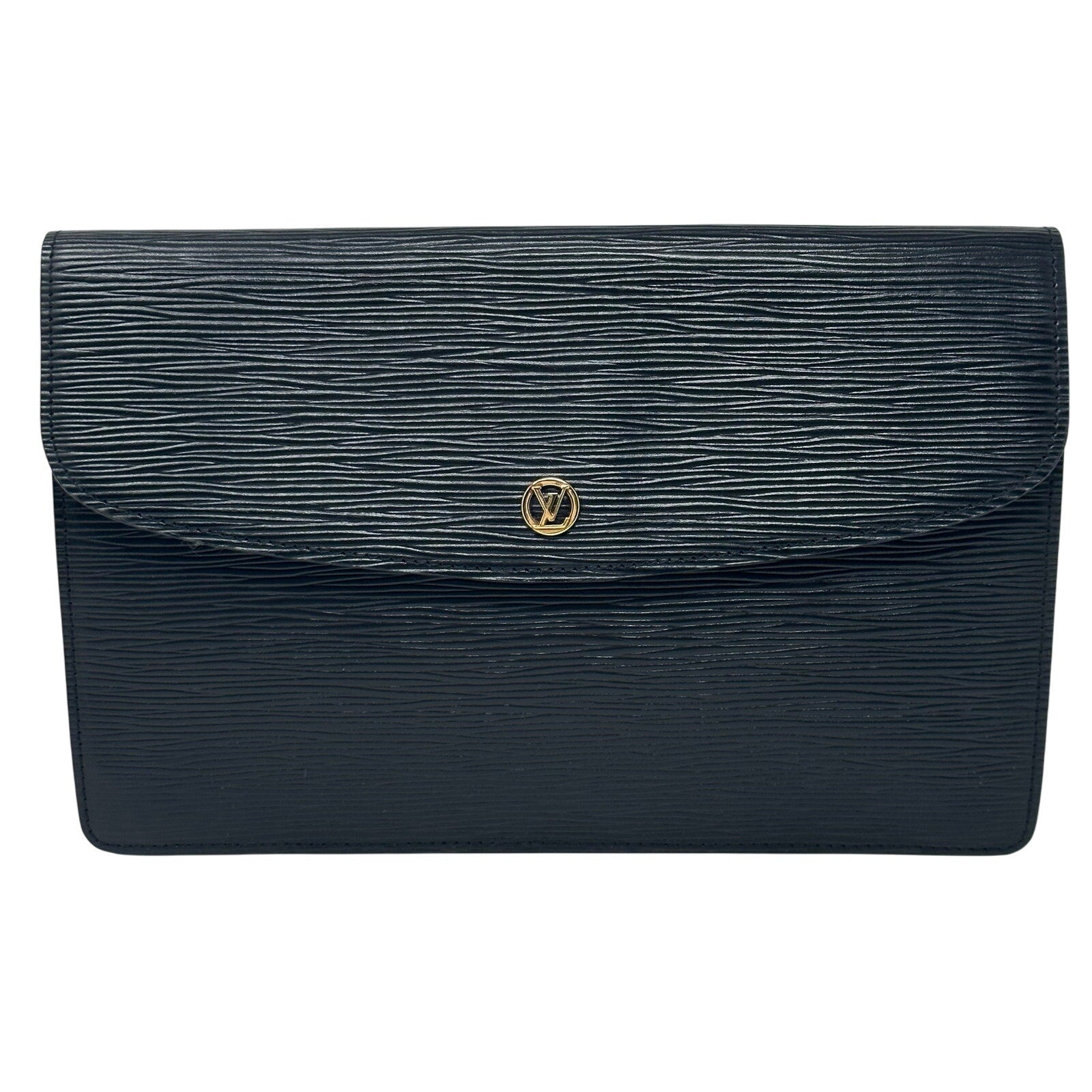 Louis Vuitton LV Epi Leather Montaigne 27 Pochette Clutch Bag Black