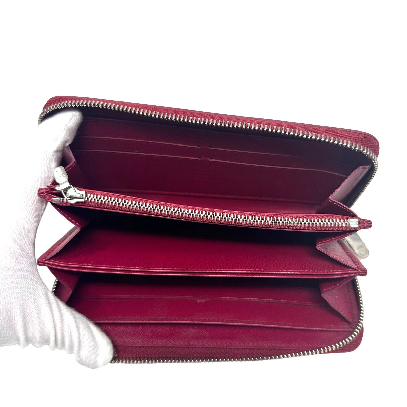 Louis Vuitton LV Epi Leather Zippy Long Wallet Burgundy