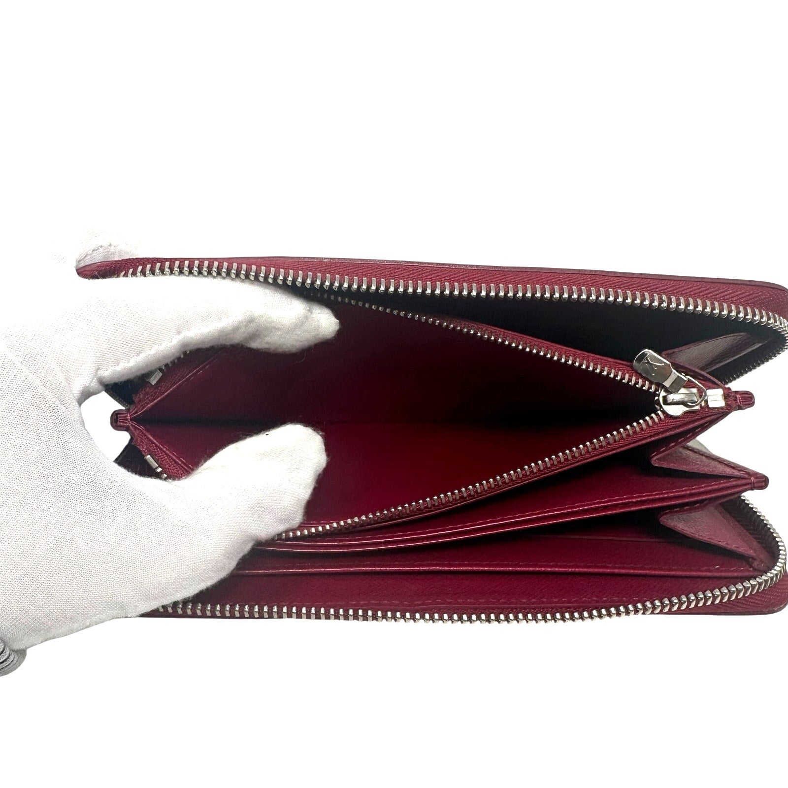 Louis Vuitton LV Epi Leather Zippy Long Wallet Burgundy