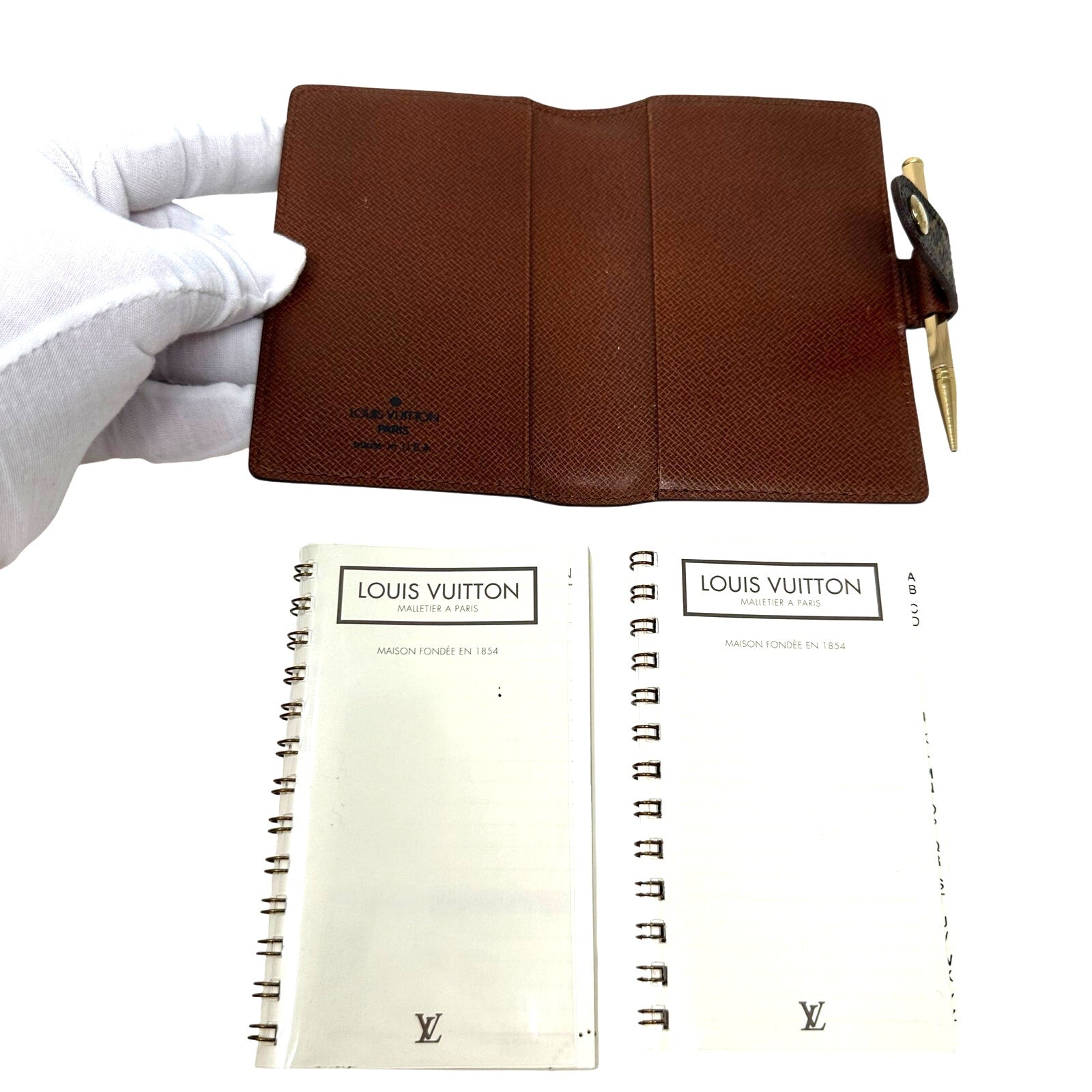 Louis Vuitton Monogram Mini Diary Cover Address Phone Book With Pencil
