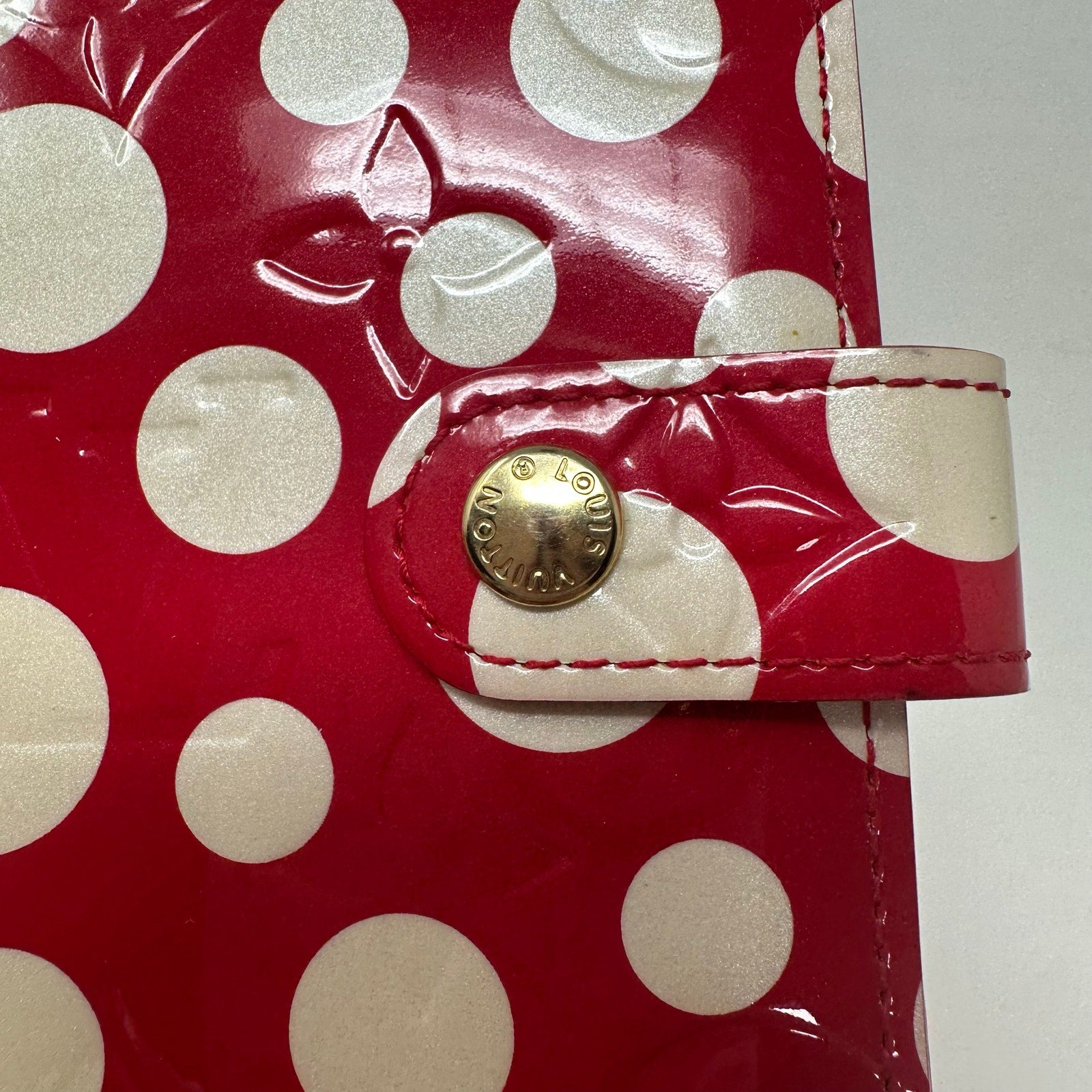 Louis Vuitton LV Yayoi Kusama Limited Edition Agenda PM Red White Dot Vernis