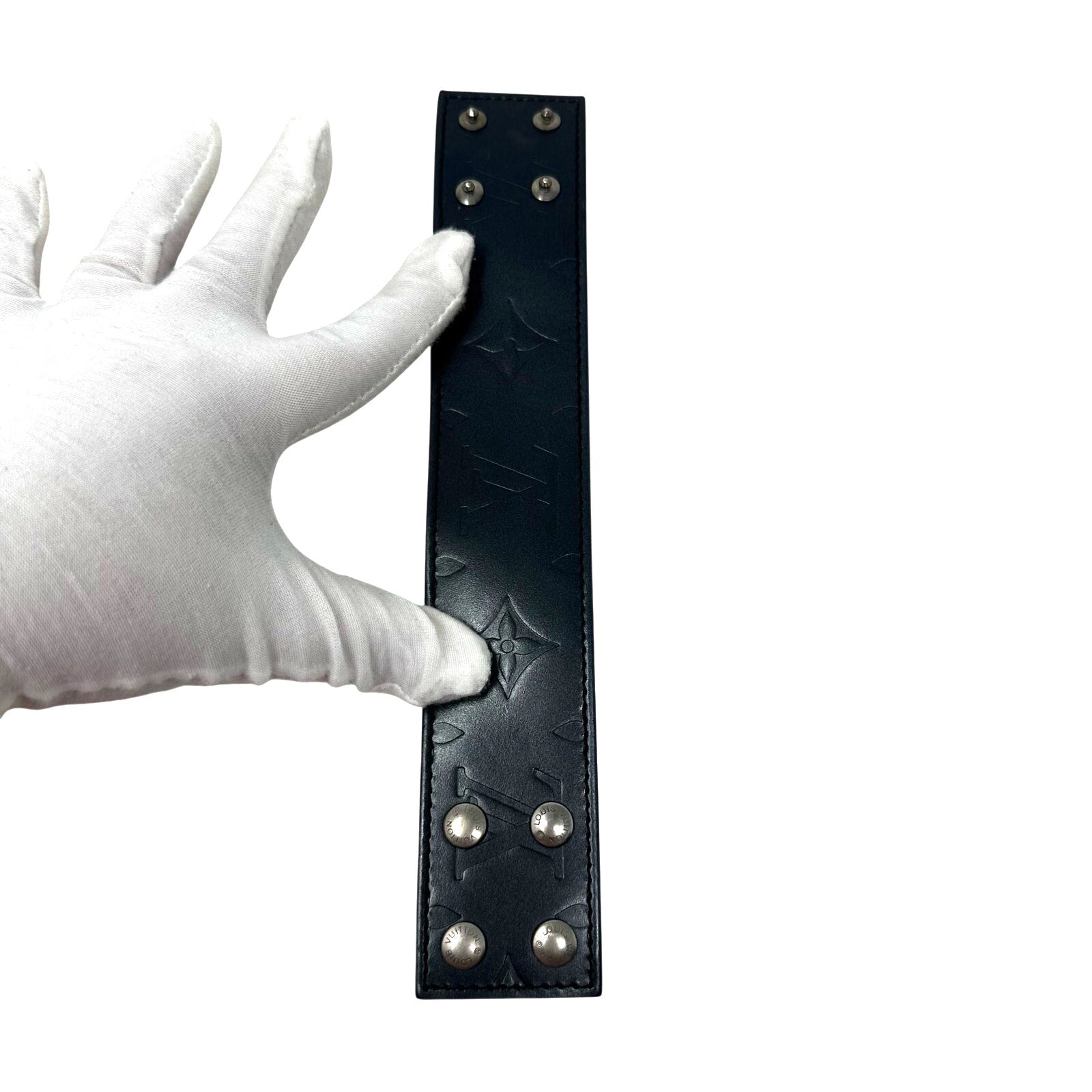 Louis Vuitton Monogram Mat 2002 Cuir Bleu Bracelet Armband