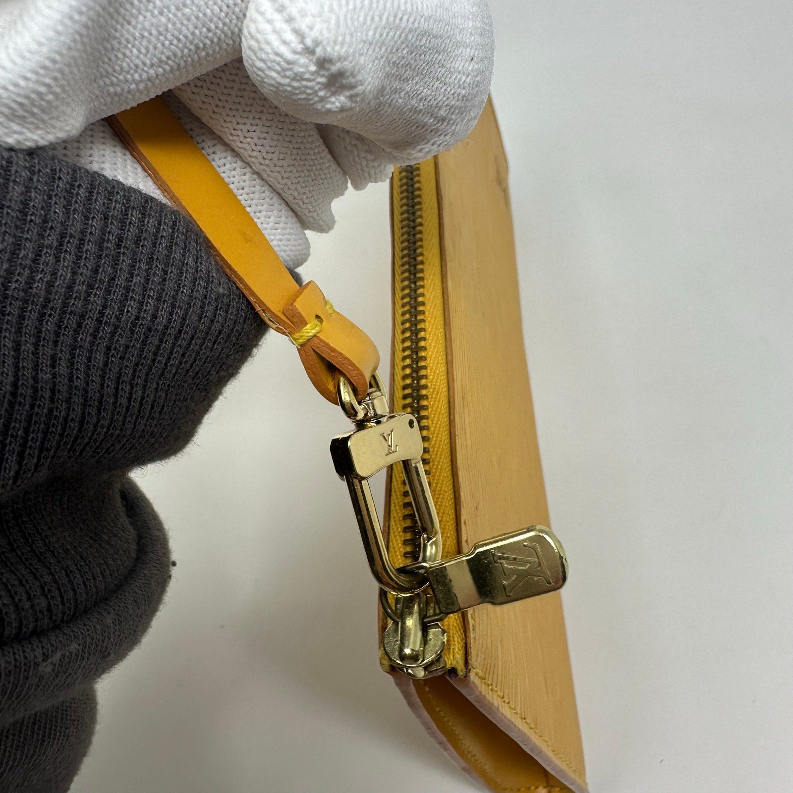 Louis Vuitton LV Yellow Epi Leather Pochette Accessoires Pouch