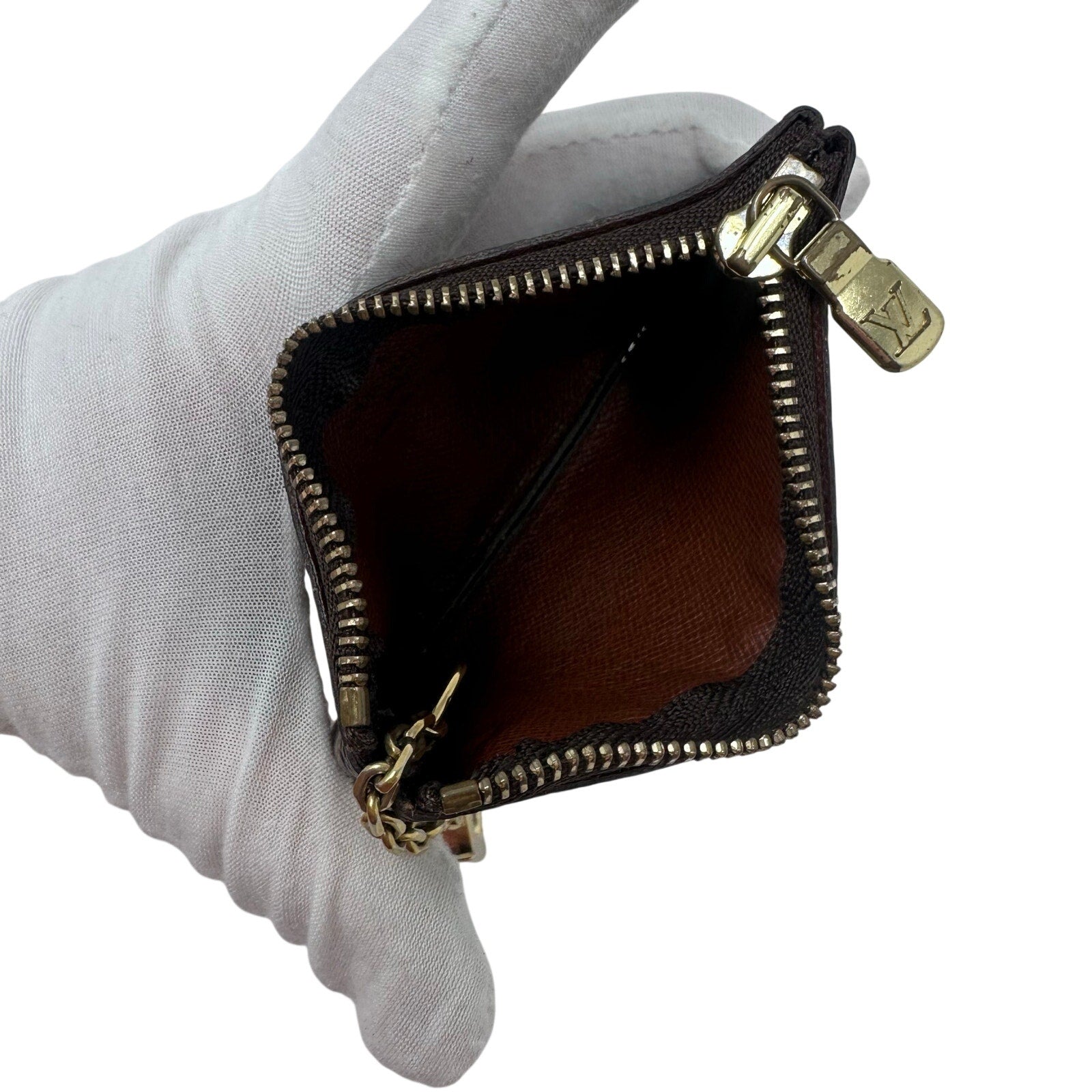 Louis Vuitton LV Monogram Key Coin Cles Zip Pouch Keychain