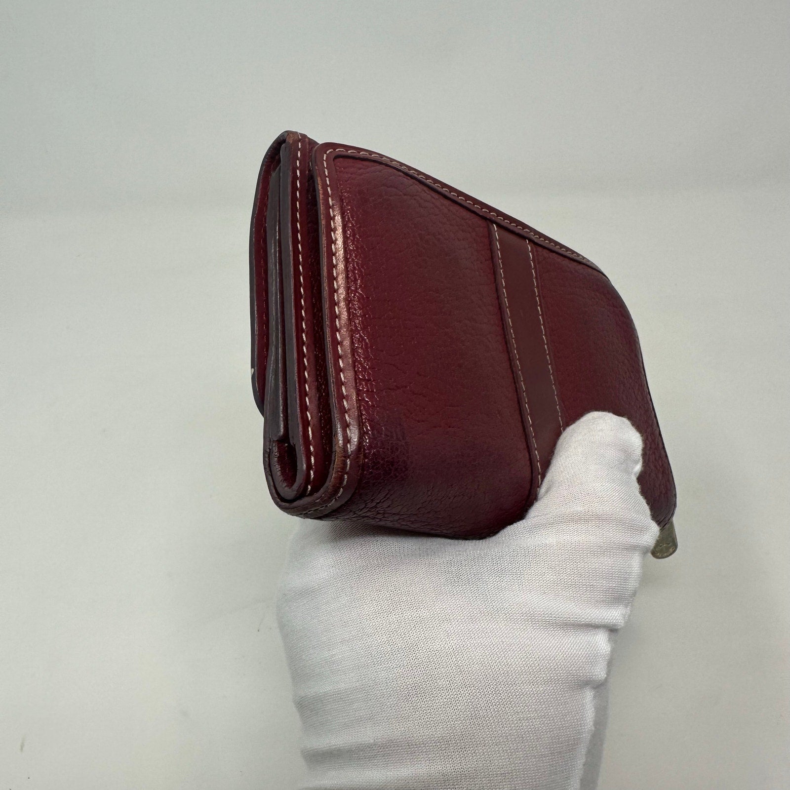 Louis Vuitton LV Suhali Portefeiulle Compact Tri-fold Wallet Red Burgundy
