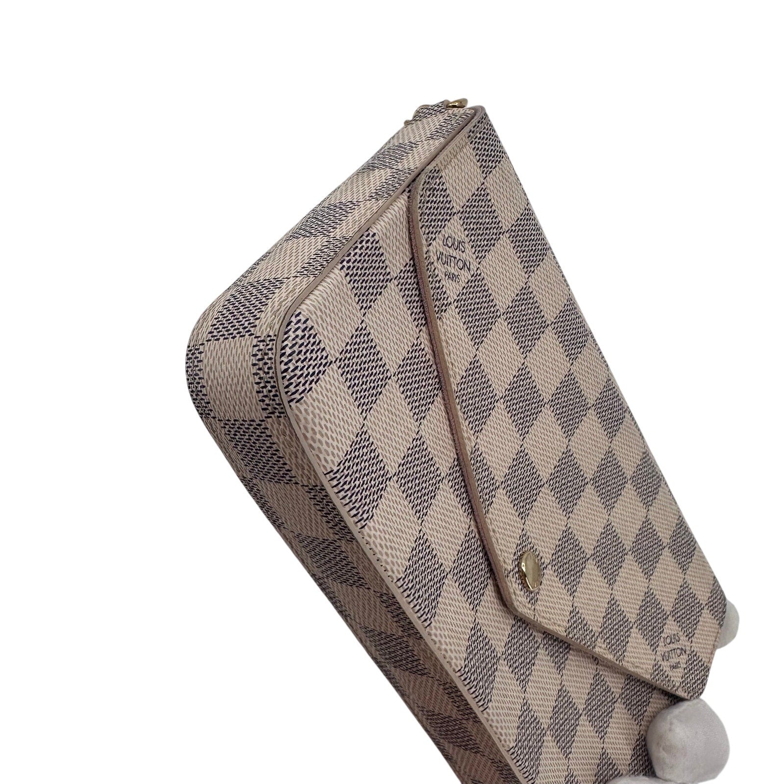 Louis Vuitton LV Damier Azur Felicie Pochette Crossbody Bag Full Set
