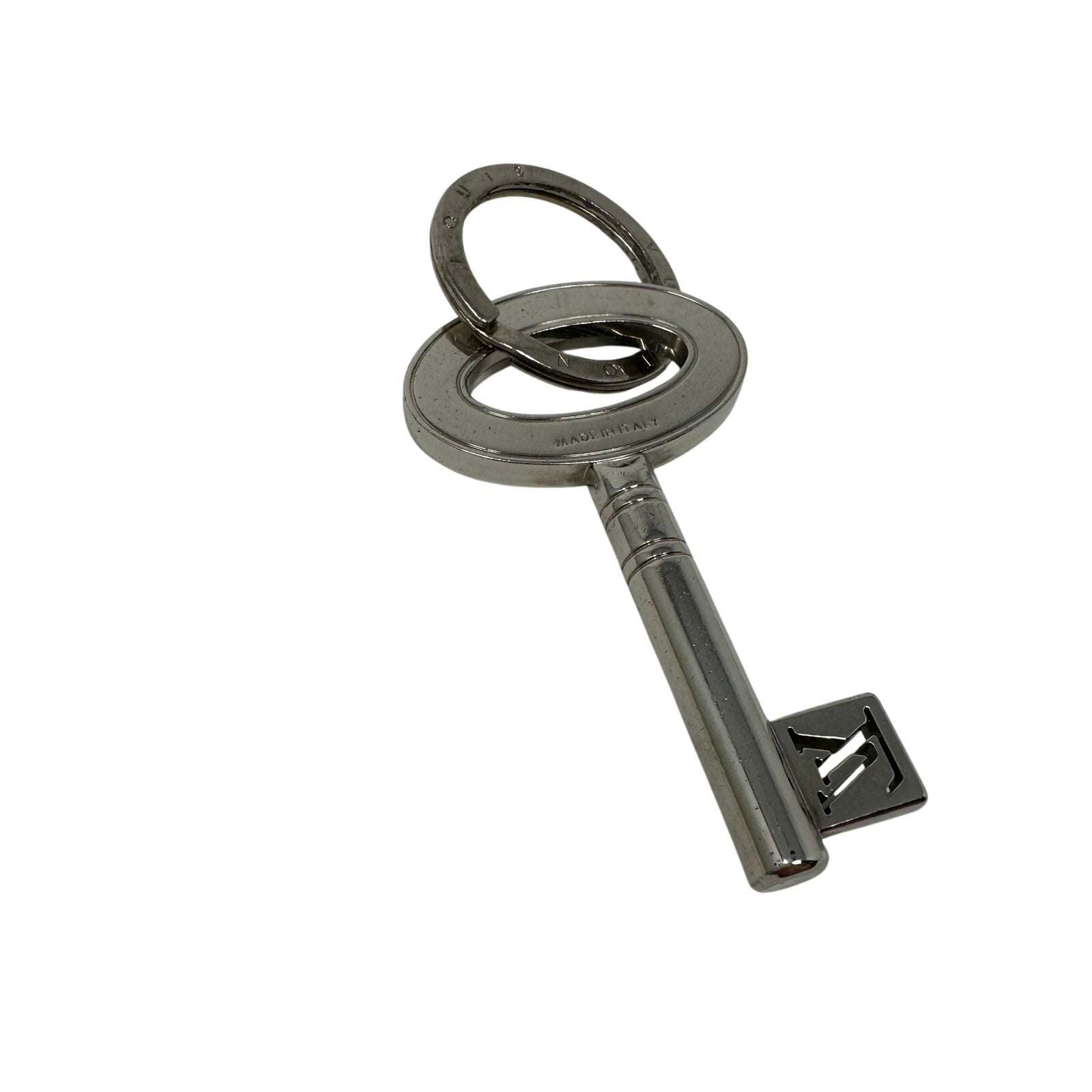 Louis Vuitton LV Porte Cles Travel Key Holder Keychain Silver