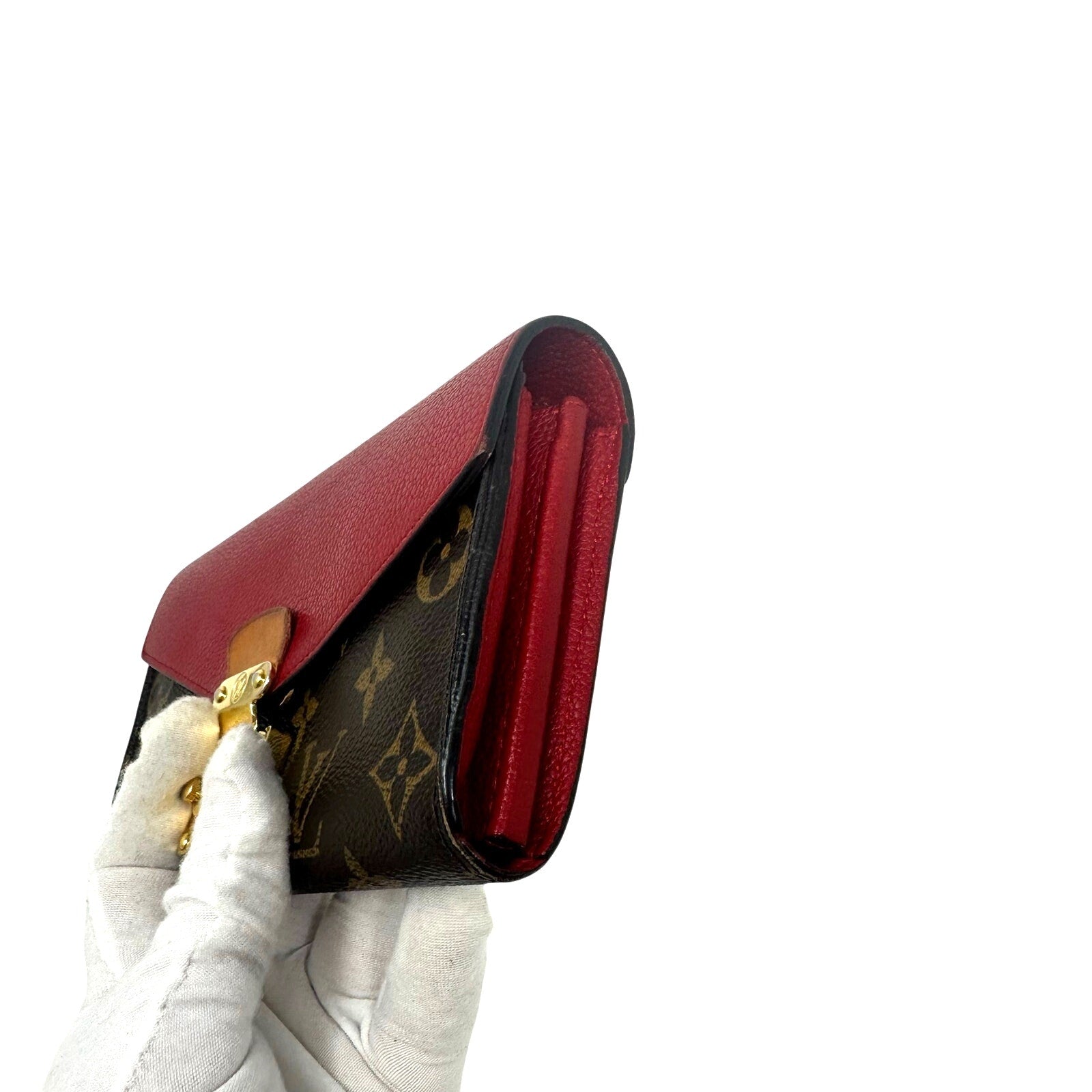Louis Vuitton LV Monogram Red Pallas Long Wallet