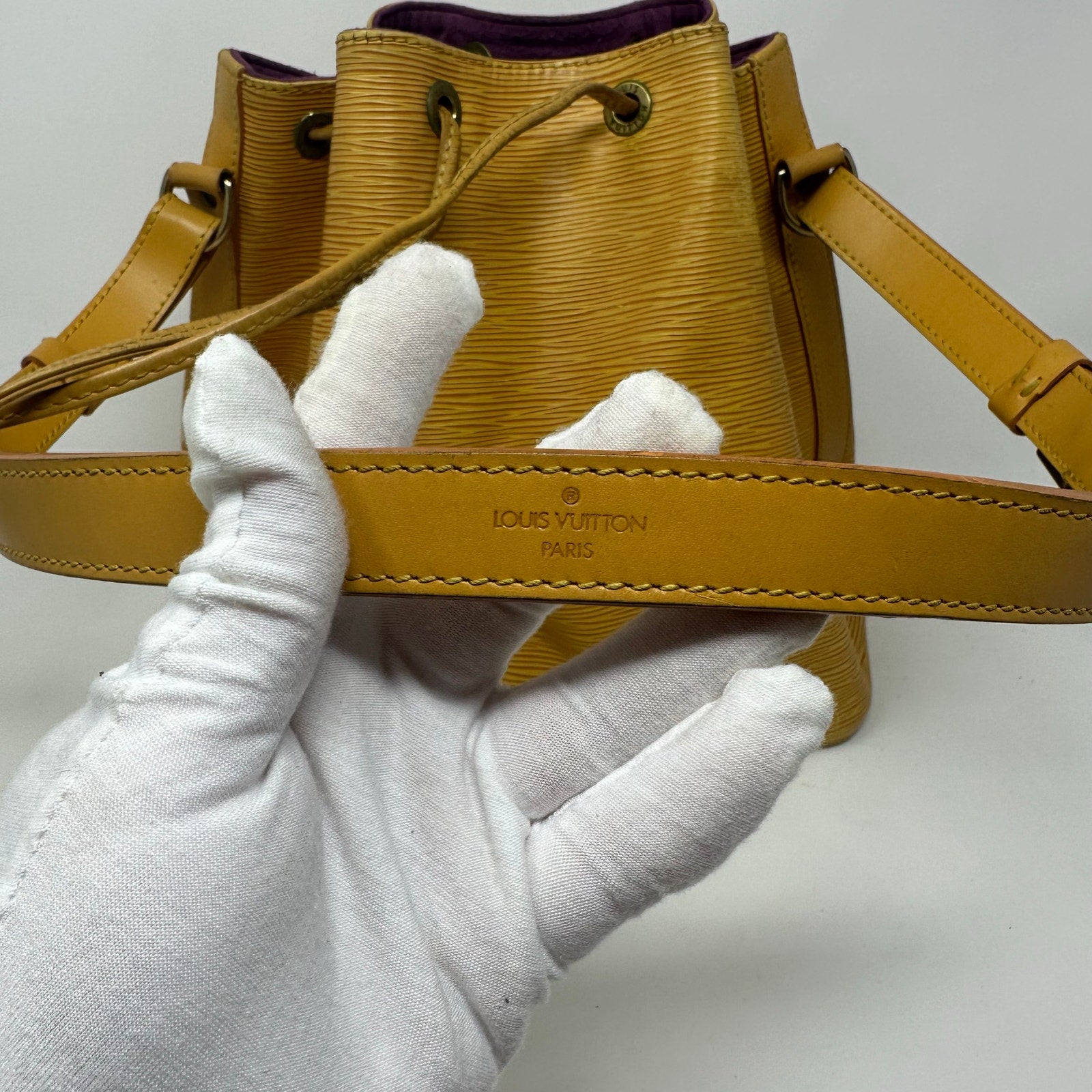Louis Vuitton LV Petit Noe Epi Yellow Bag Drawstring Bucket Shoulder Bag