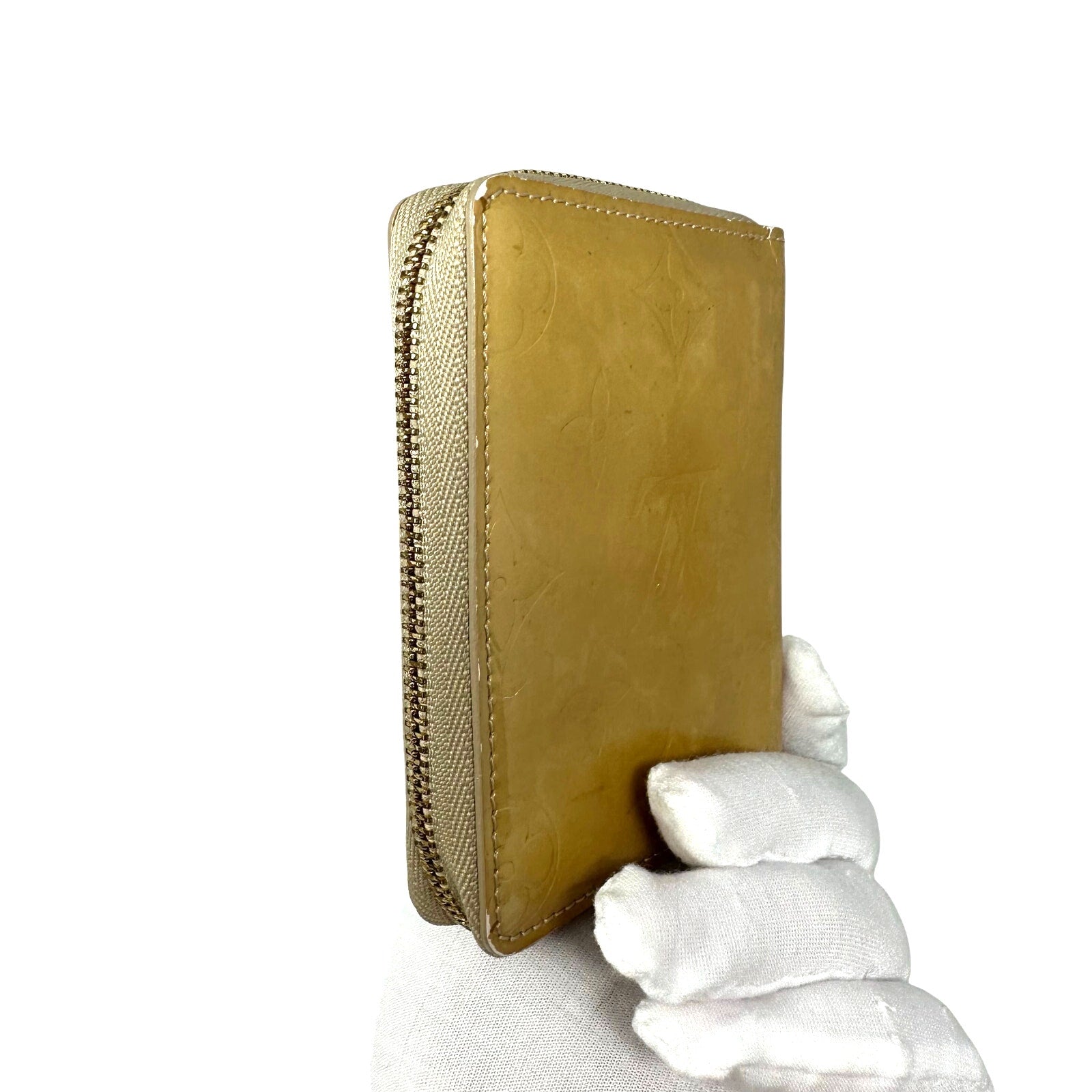 Louis Vuitton LV Monogram Vernis Zippy Coin Purse Wallet Yellow