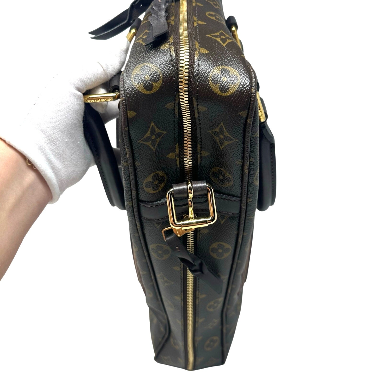 Louis Vuitton LV Monogram Bequia Porte Documents Vertical Bag