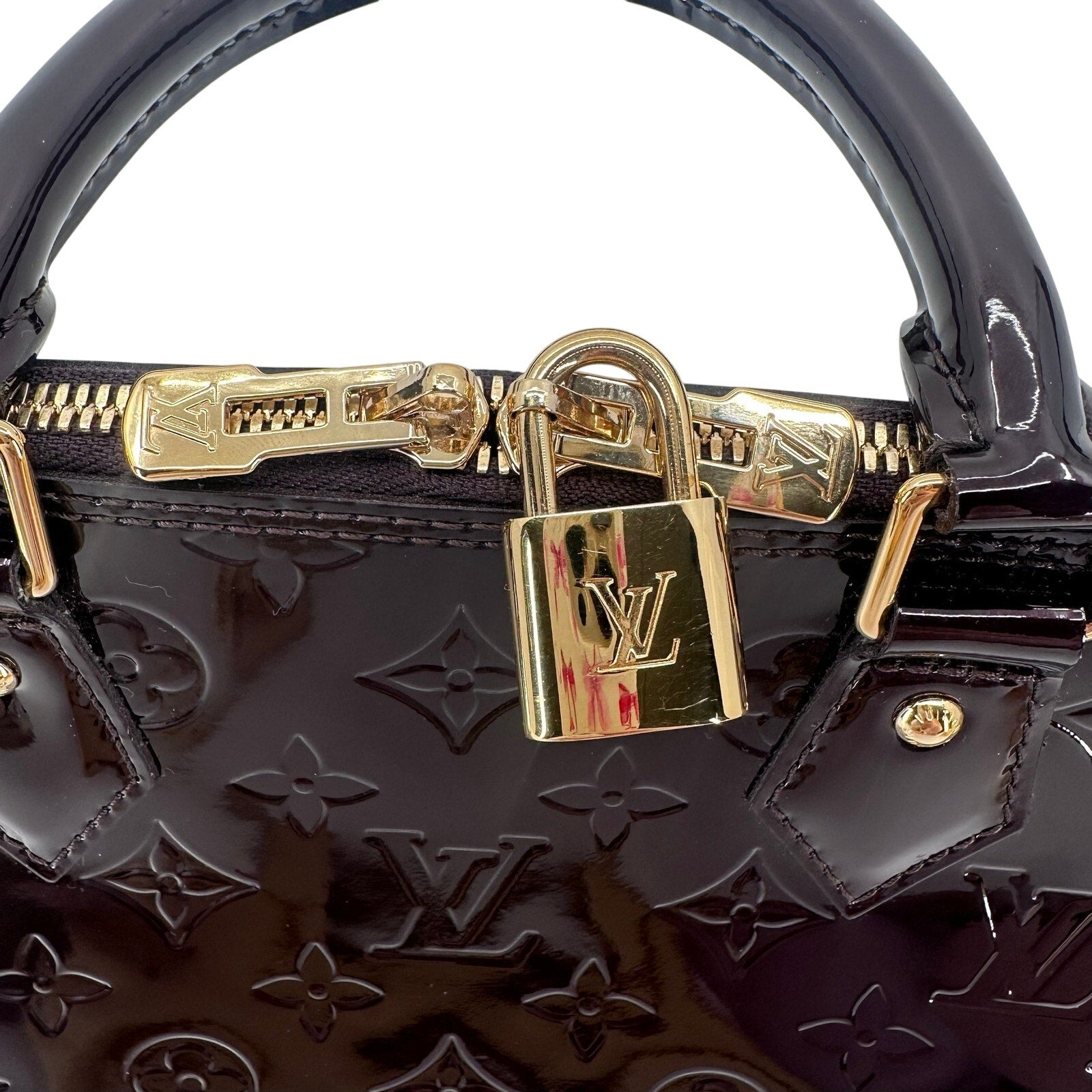 Louis Vuitton LV Monogram Vernis Alma PM Amarante Full Set