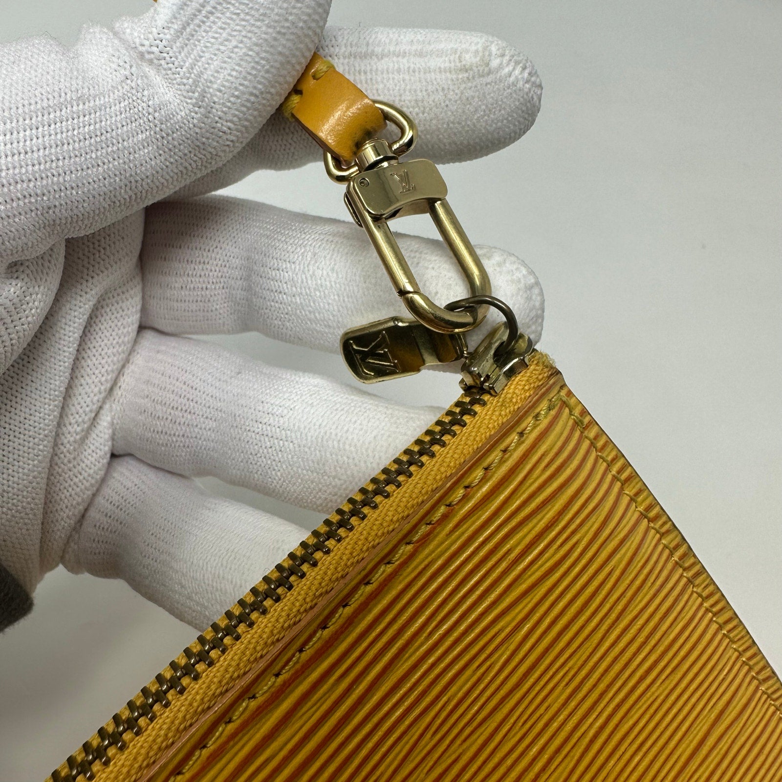 Louis Vuitton LV Yellow Epi Leather Pochette Accessoires Pouch