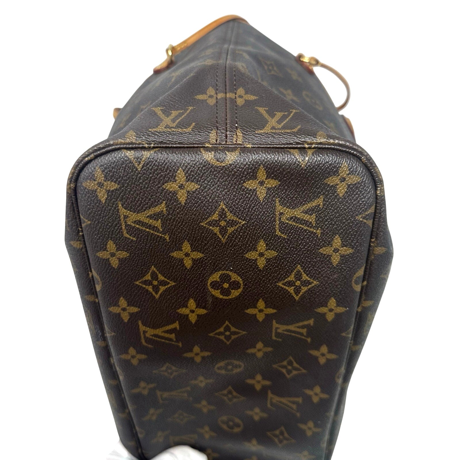 Louis Vuitton LV Monogram Neverfull MM Tote Bag Beige Interior