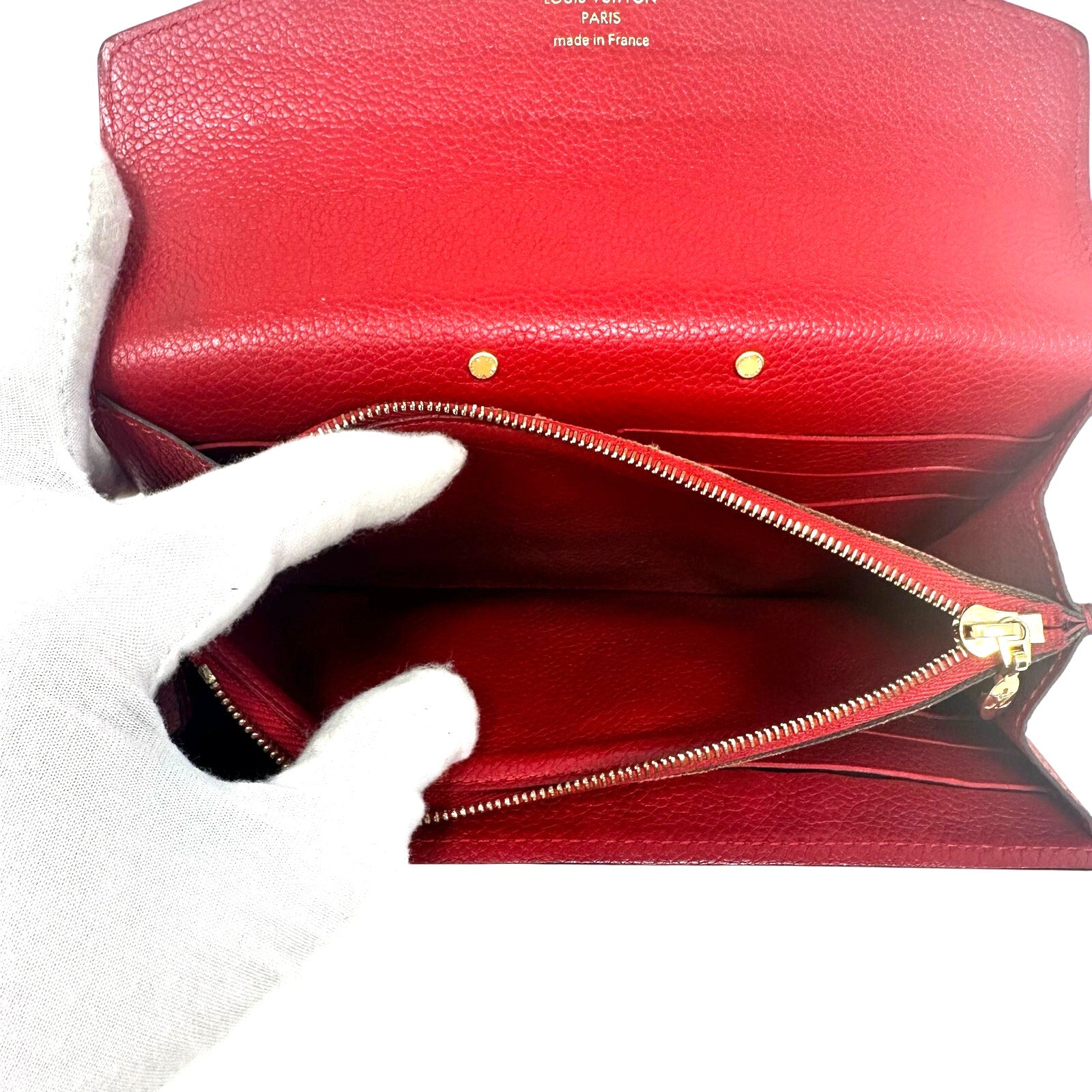 Louis Vuitton LV Monogram Red Pallas Long Wallet
