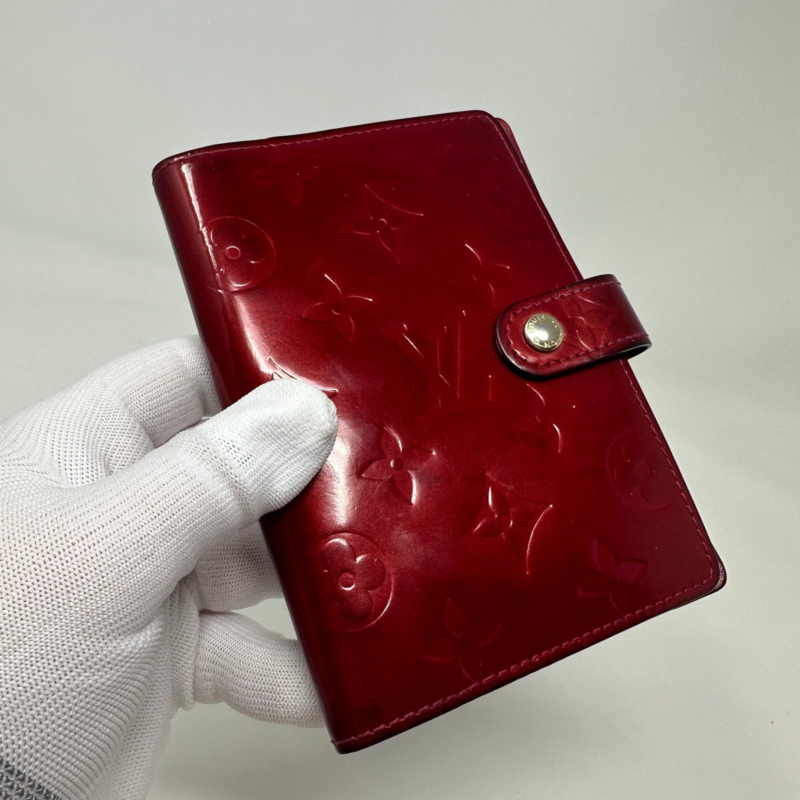 Louis Vuitton LV Agenda PM Cover Vernis Dark Red