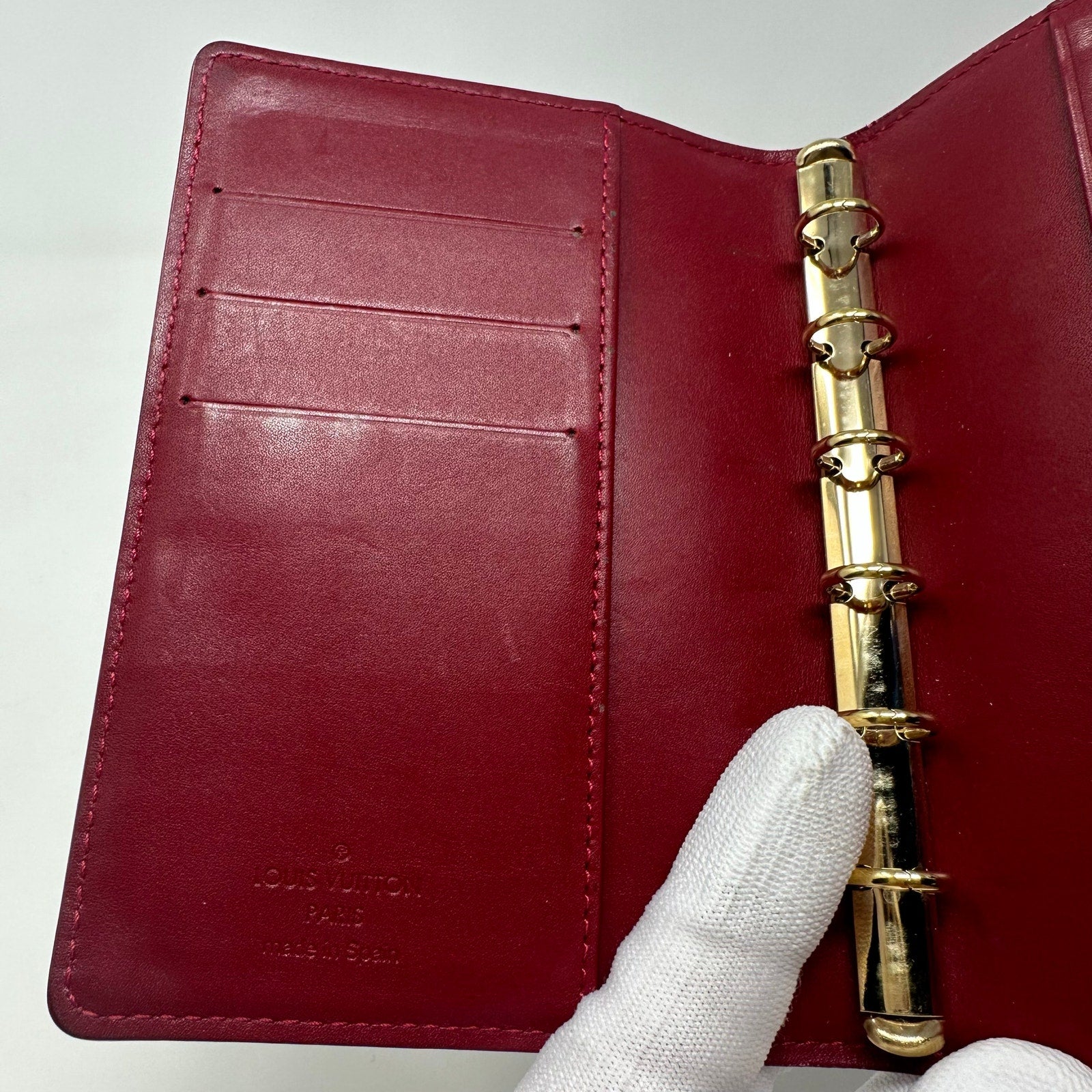 Louis Vuitton LV Agenda PM Cover Vernis Dark Red