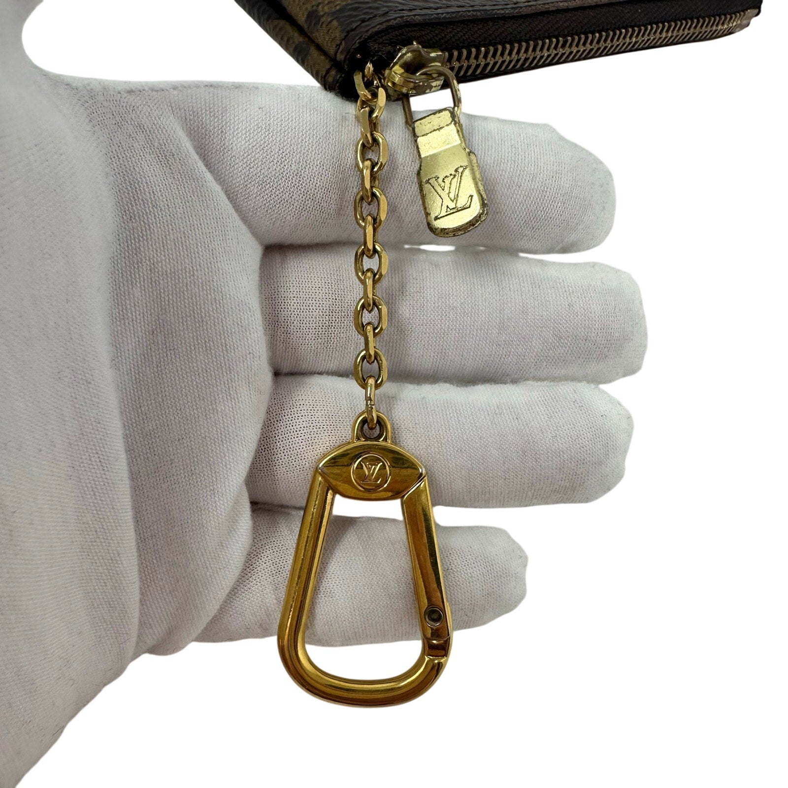 Louis Vuitton LV Monogram Key Coin Cles Zip Pouch Keychain