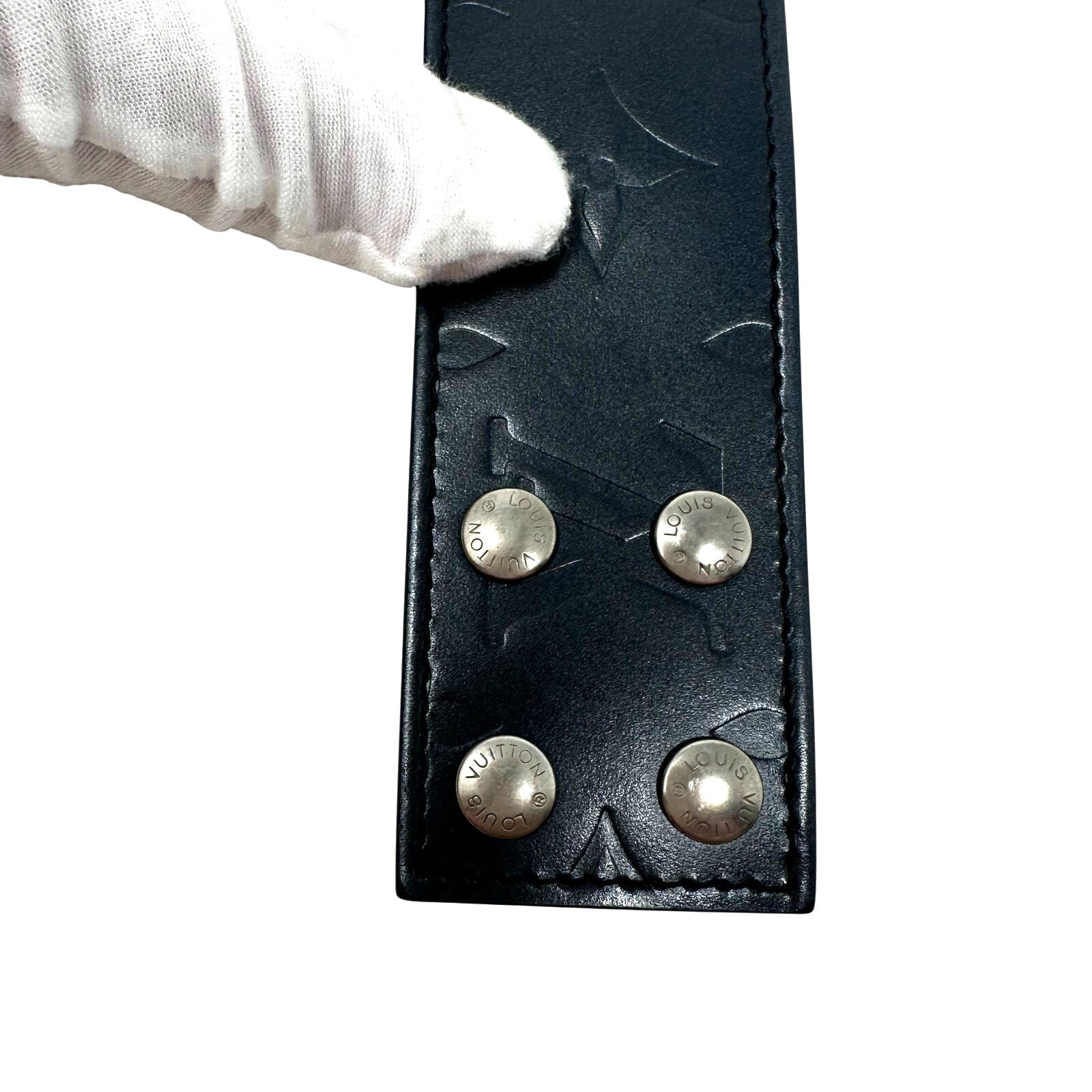 Louis Vuitton Monogram Mat 2002 Cuir Bleu Bracelet Armband