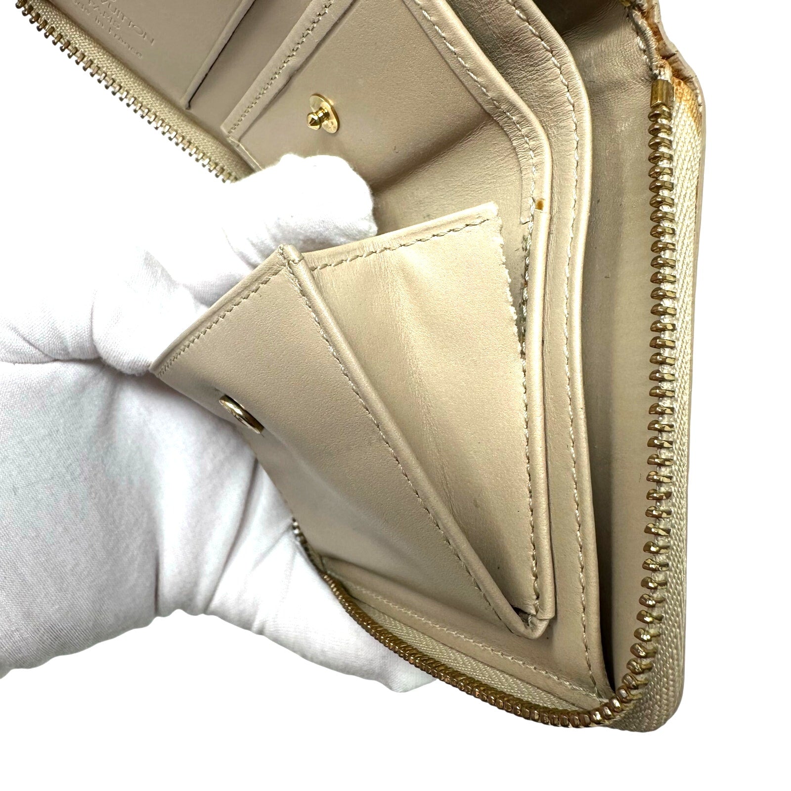 Louis Vuitton LV Monogram Vernis Zippy Coin Purse Wallet Yellow