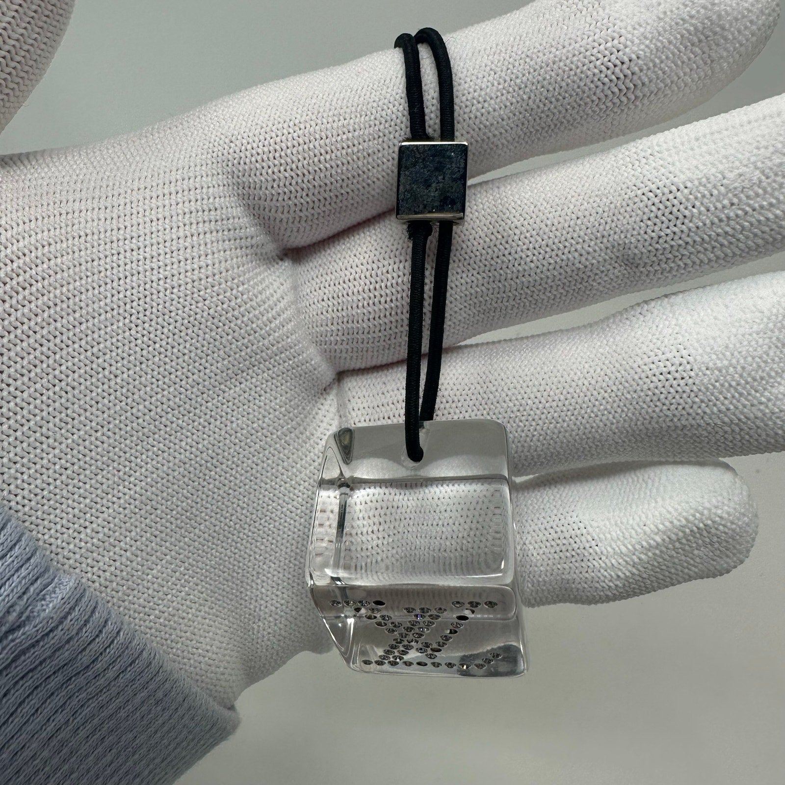 Louis Vuitton LV Transparent Hair Tie Bobbles Silver Clear