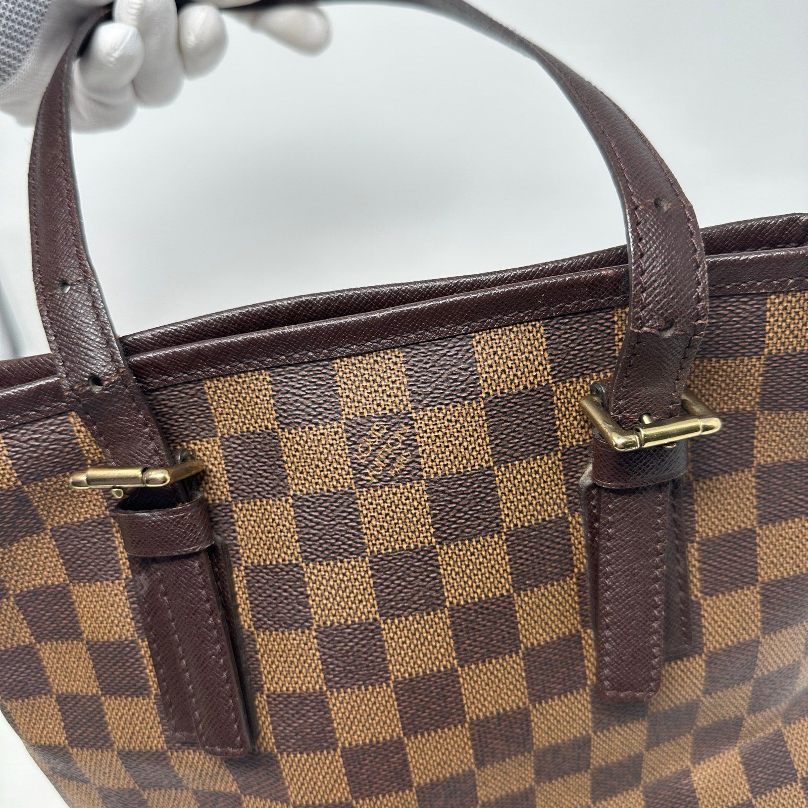 Louis Vuitton LV Damier Ebene Marais Bucket Tote Bag