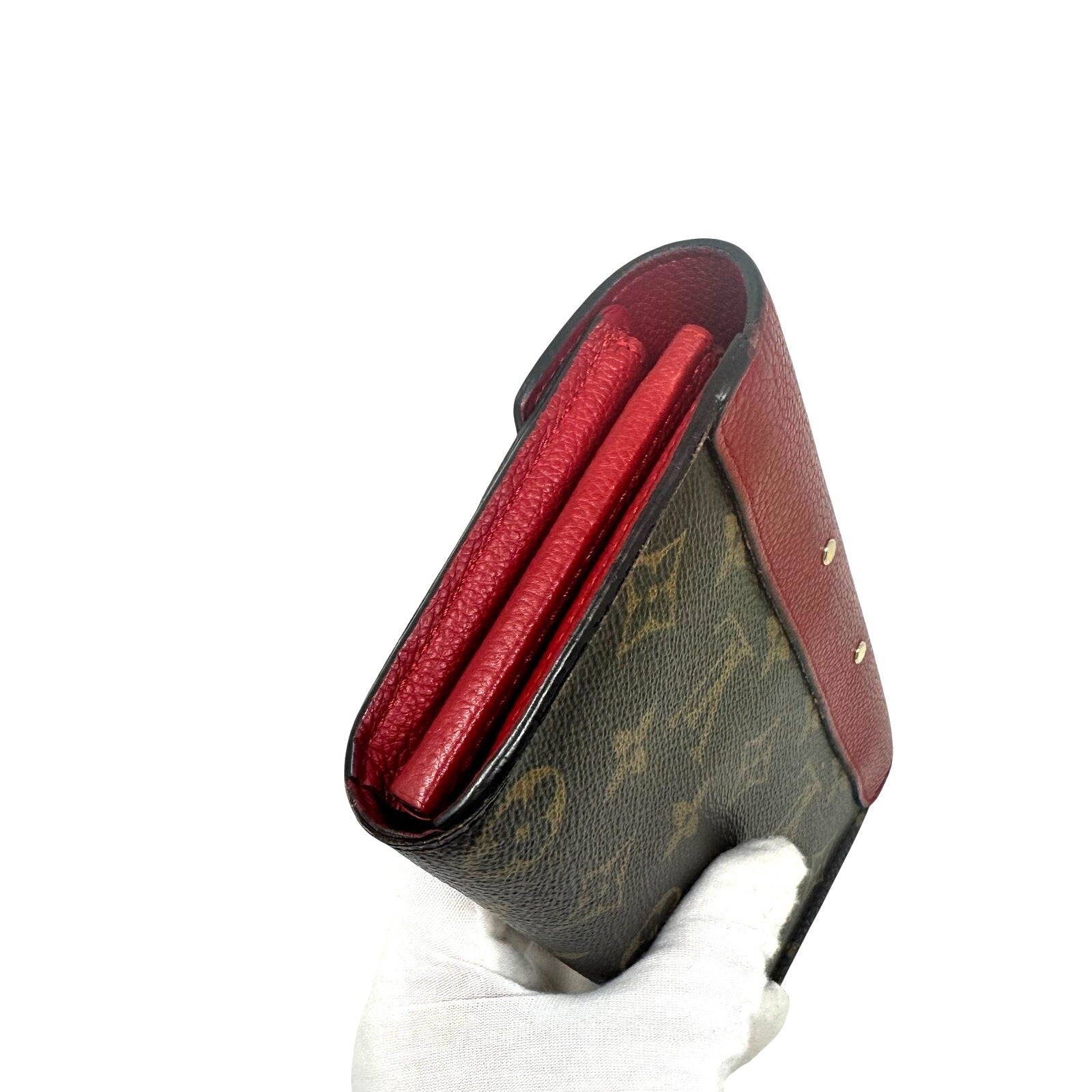 Louis Vuitton LV Monogram Red Pallas Long Wallet