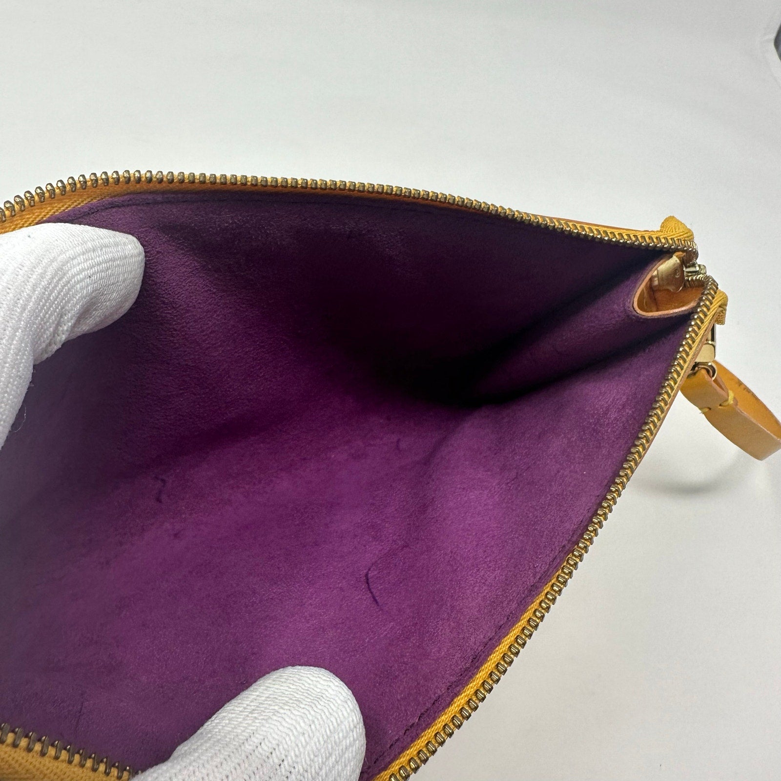 Louis Vuitton LV Yellow Epi Leather Pochette Accessoires Pouch