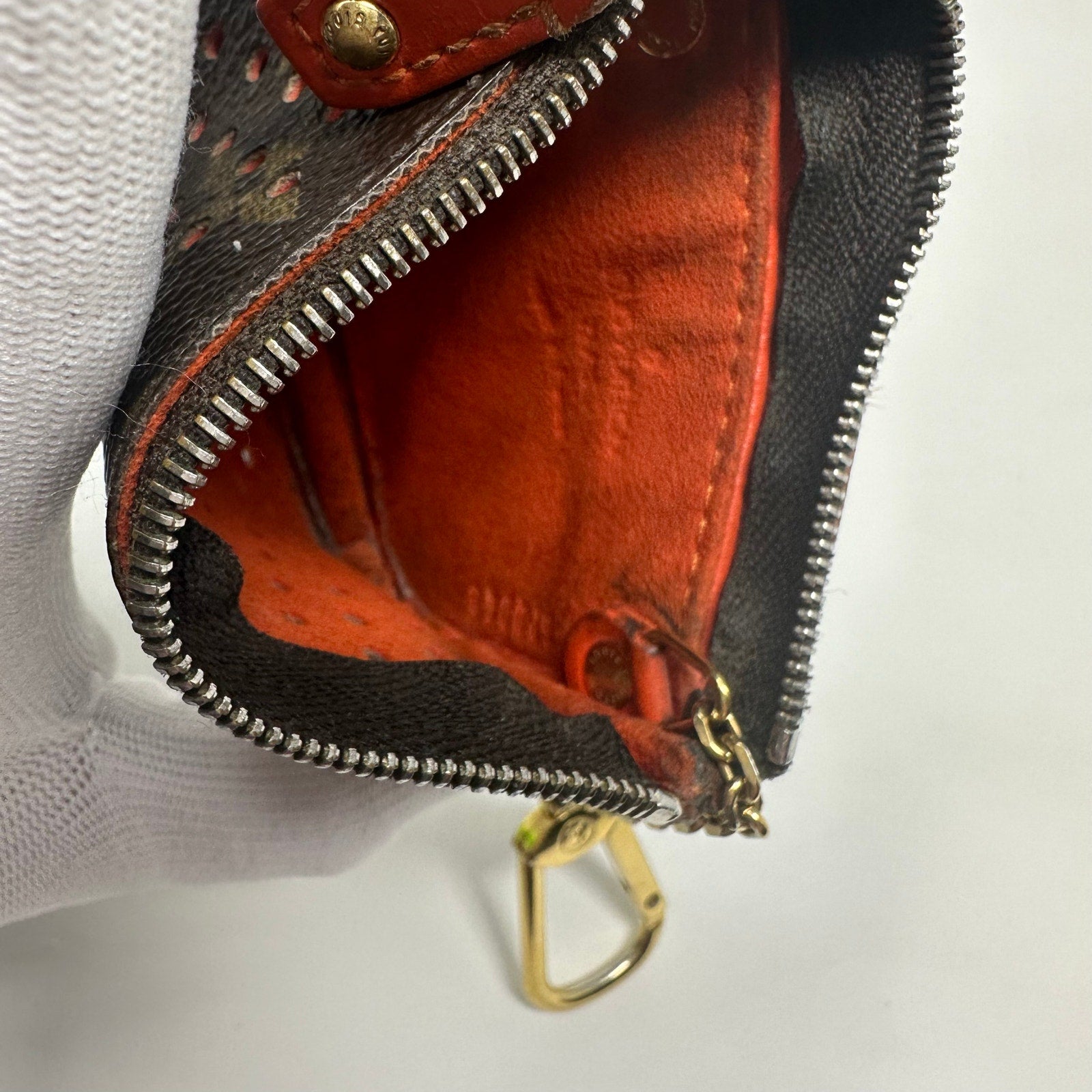 Louis Vuitton LV Monogram Perfo Pochette Cles Wallet Coin Pouch