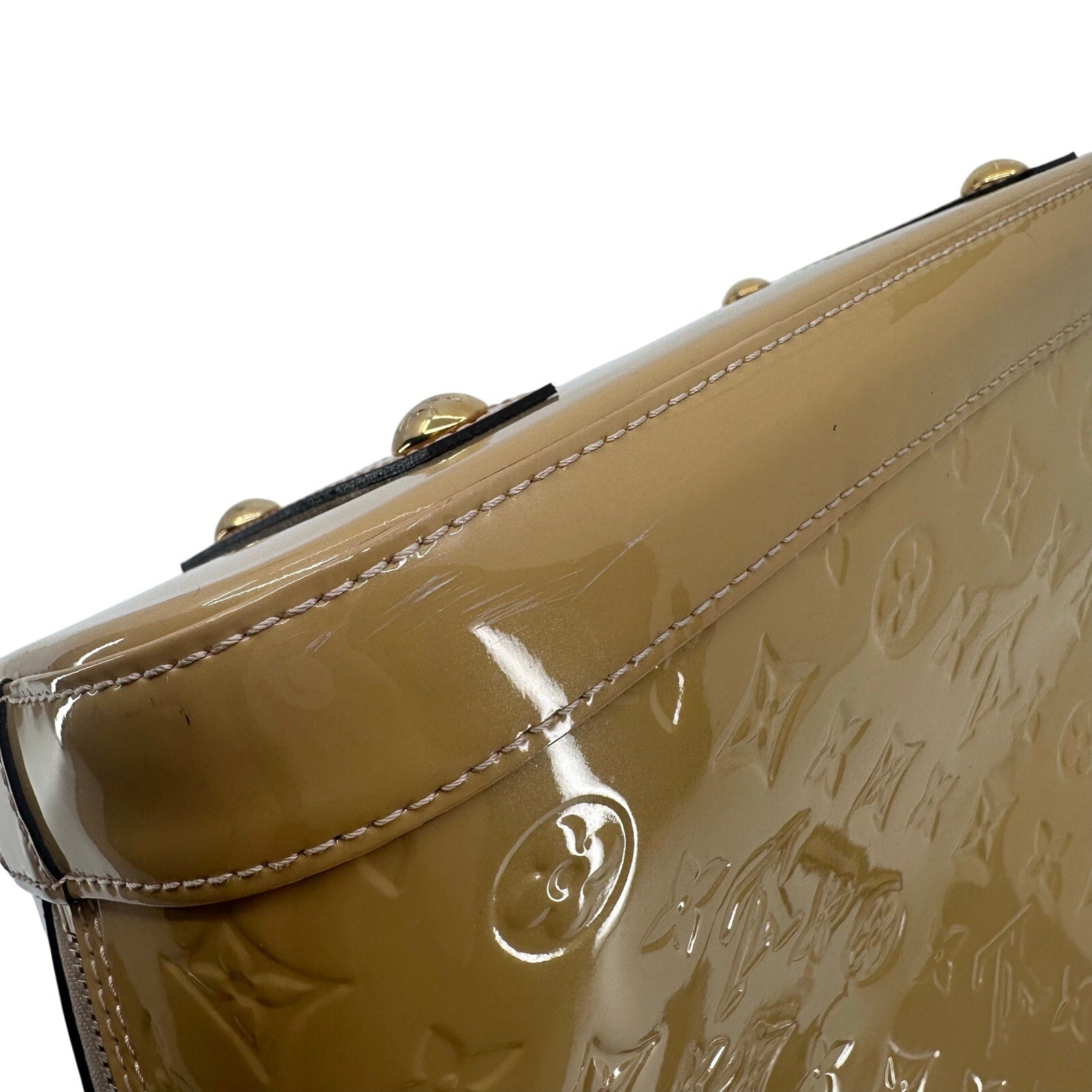Louis Vuitton LV Monogram Vernis Alma PM Yellow Gold Full Set