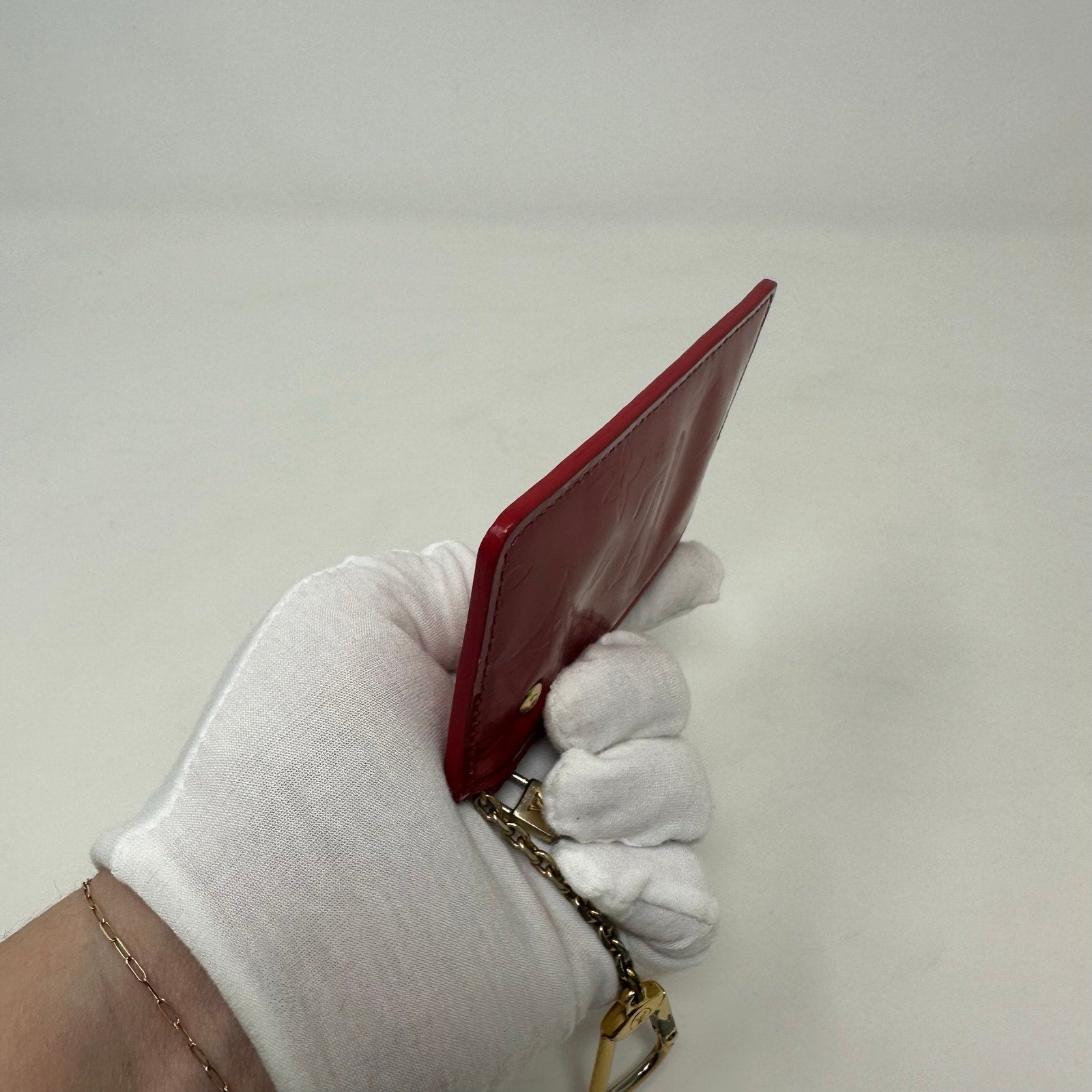 Louis Vuitton LV Red Vernis Key Cles Coin Purse