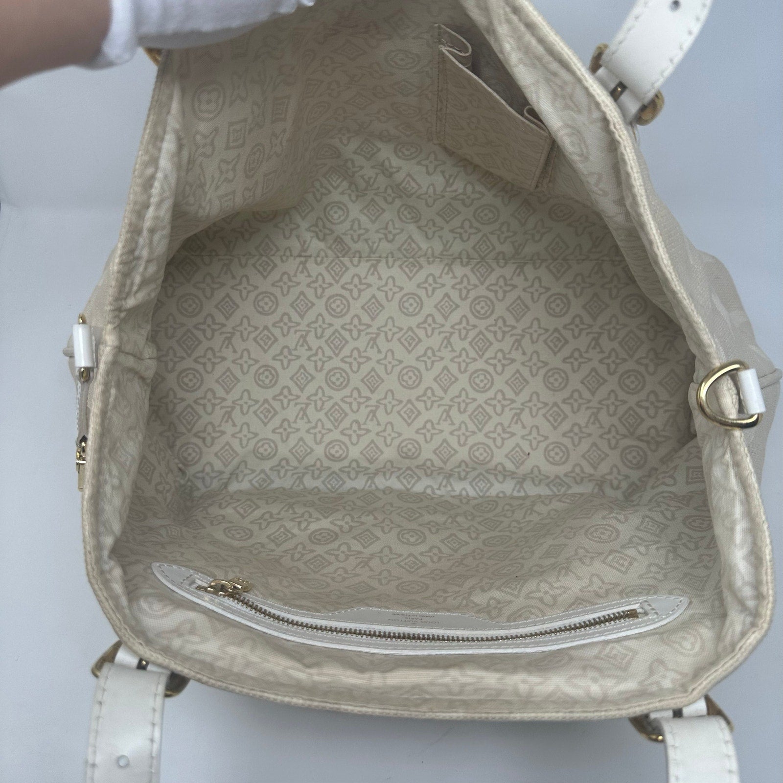 Louis Vuitton LV Tahitienne Cabas PM Tote Shoulder Bag Neutrals Beige Canvas