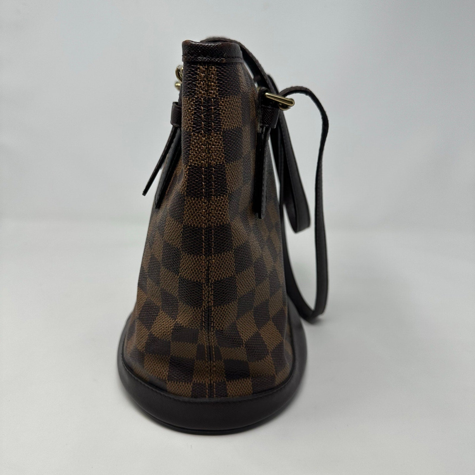 Louis Vuitton LV Damier Ebene Marais Bucket Tote Bag