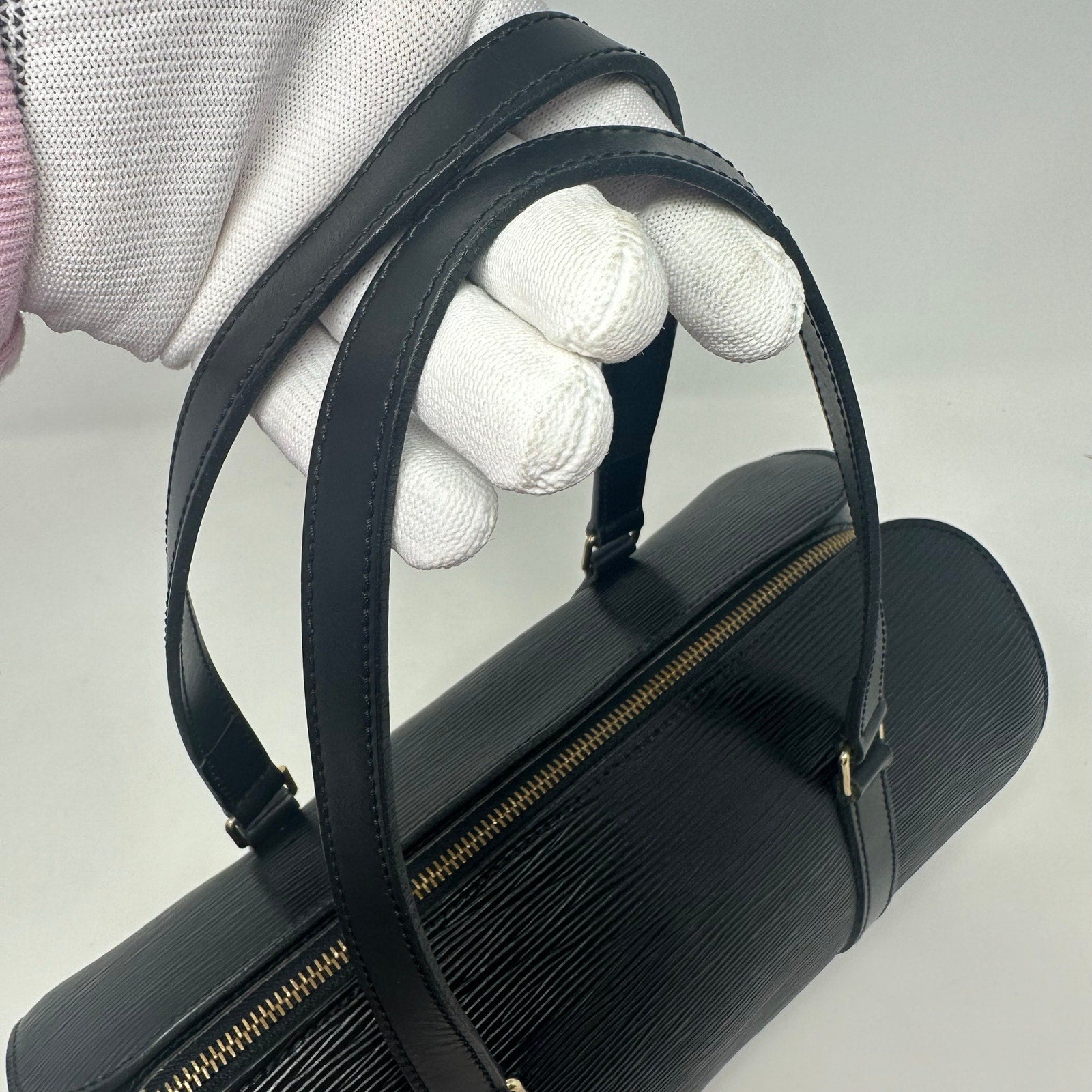 Louis Vuitton LV Epi Soffulor Black Bag with Pouch