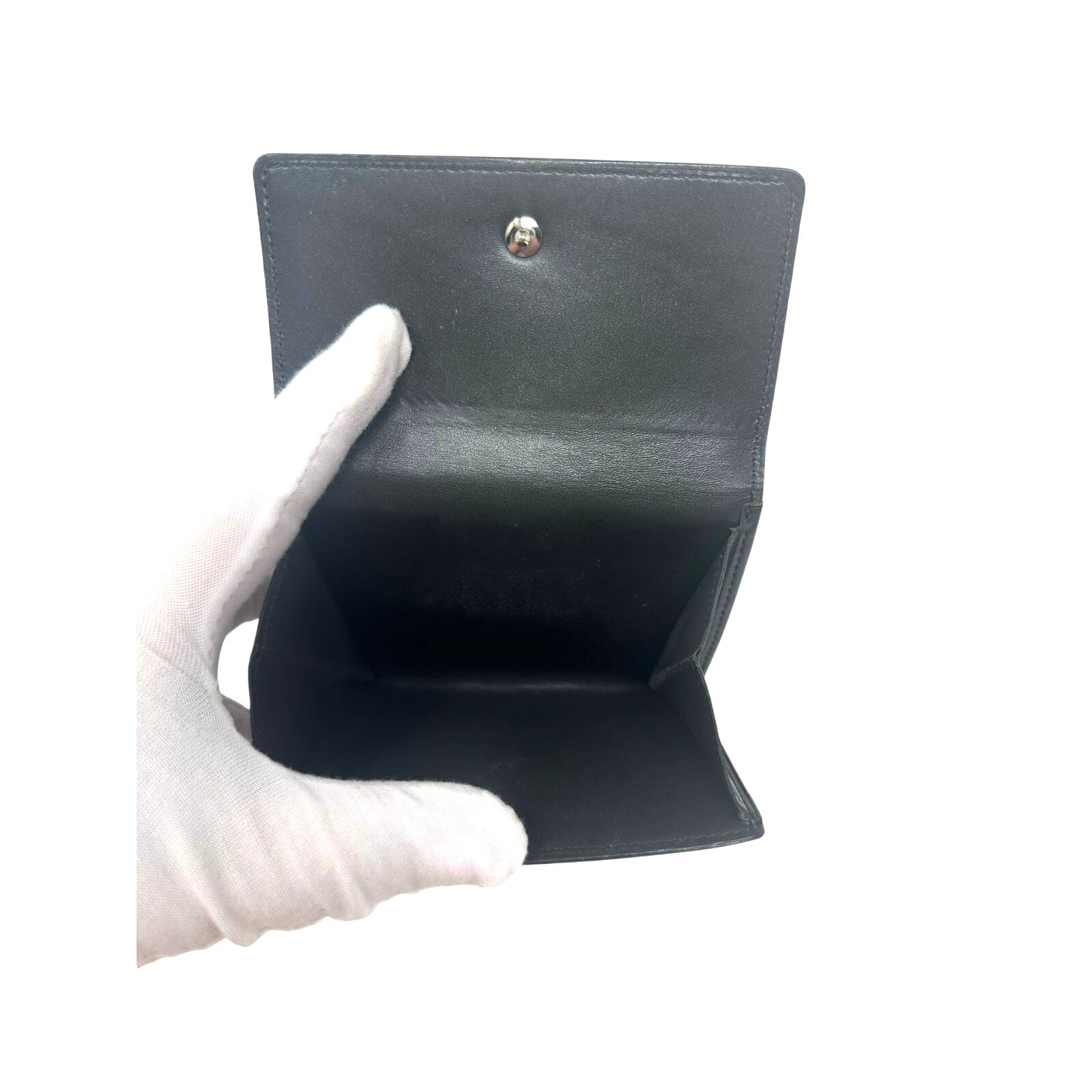Louis Vuitton LV Mat Monogram Vernis Elise Compact Wallet Gunmetal Gray
