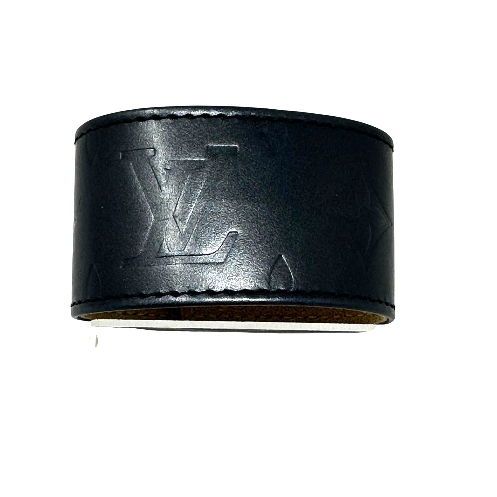 Louis Vuitton Monogram Mat 2002 Cuir Bleu Bracelet Armband
