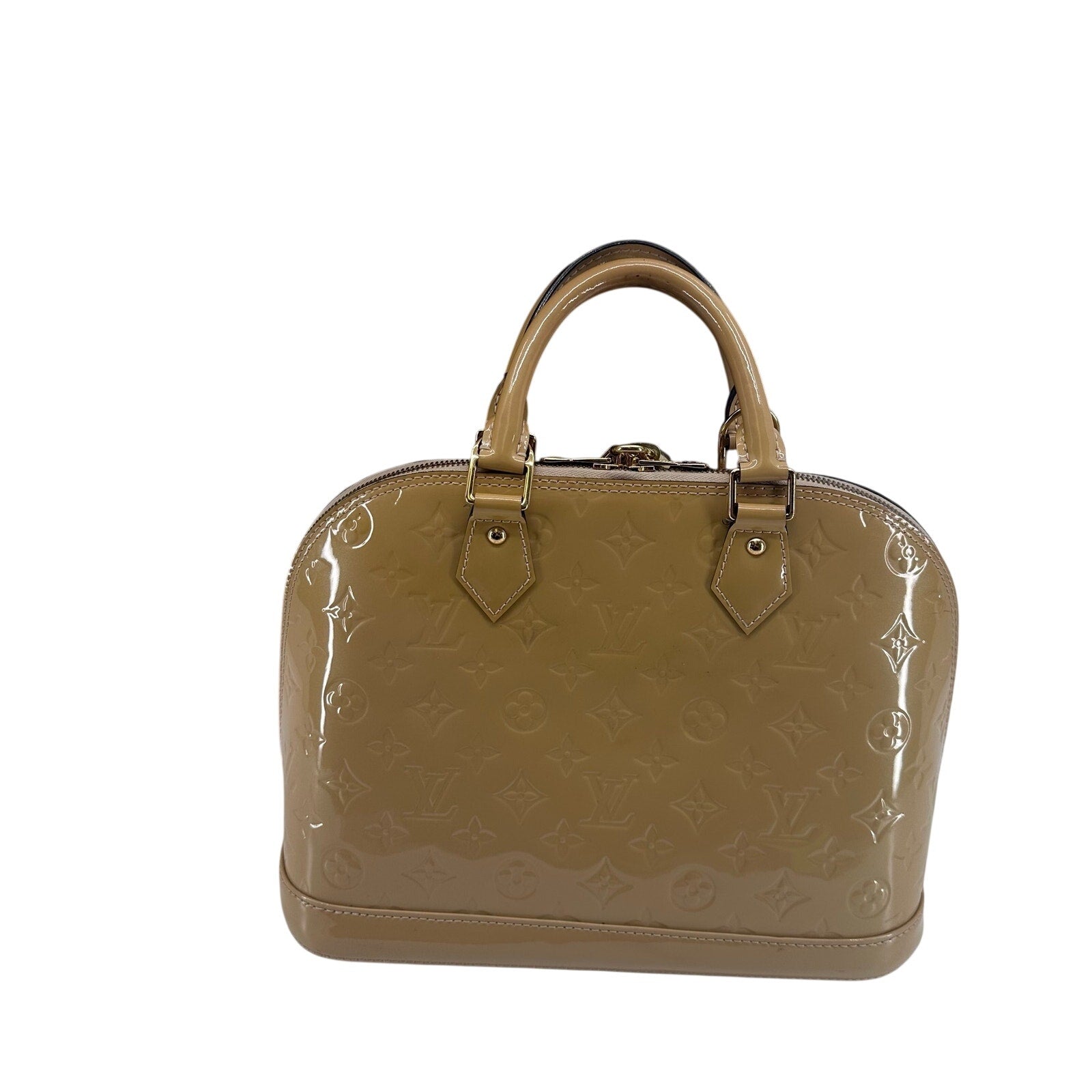 Louis Vuitton LV Monogram Vernis Alma PM Yellow Gold Full Set