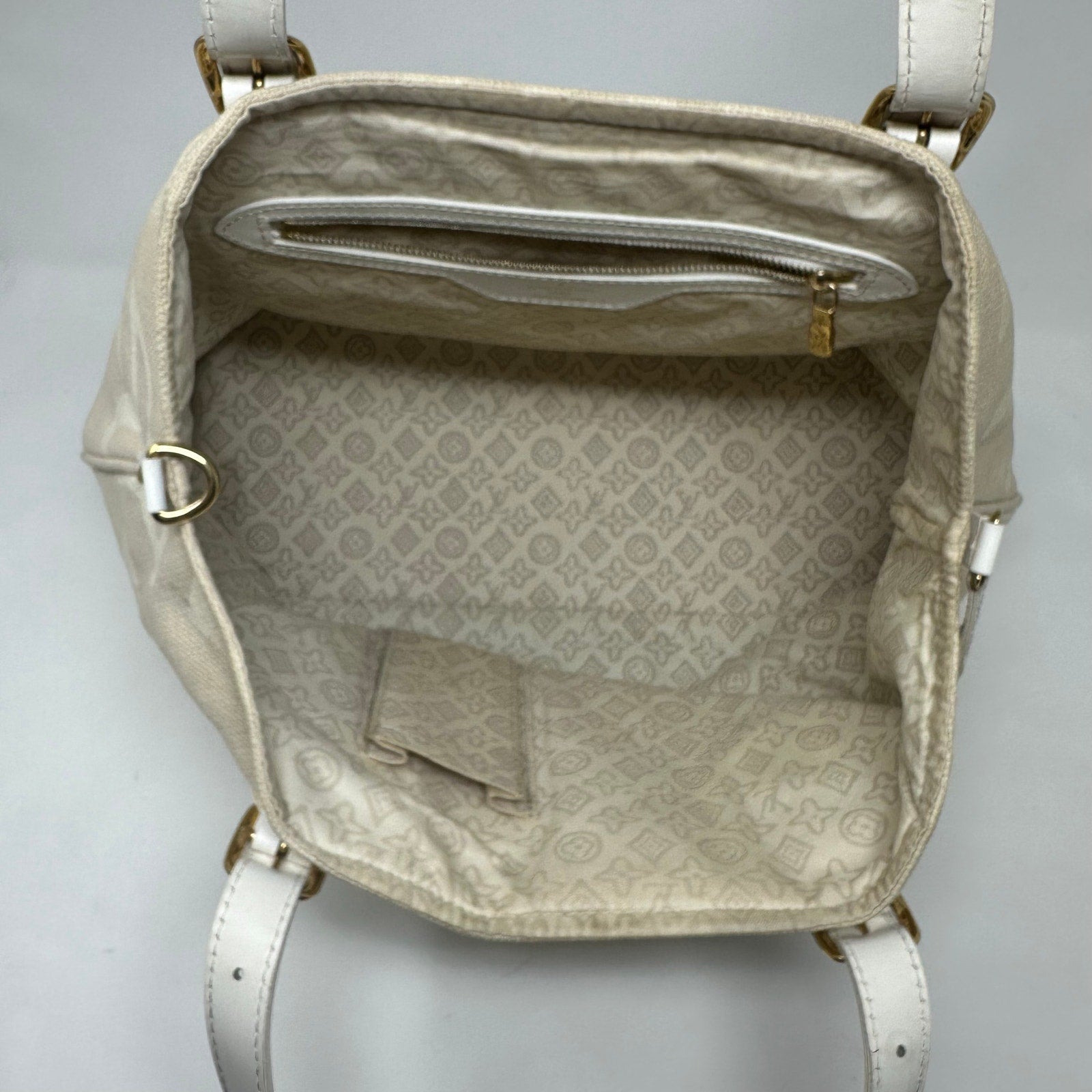 Louis Vuitton LV Tahitienne Cabas PM Tote Shoulder Bag Neutrals Beige Canvas