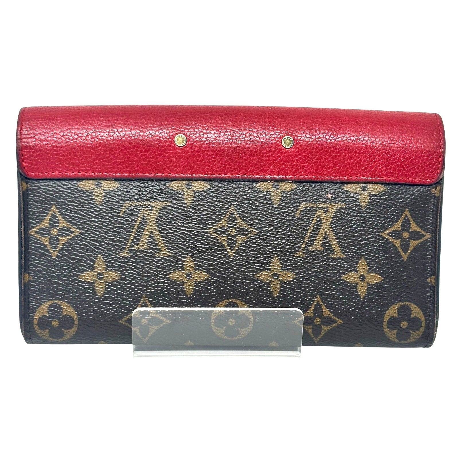 Louis Vuitton LV Monogram Red Pallas Long Wallet