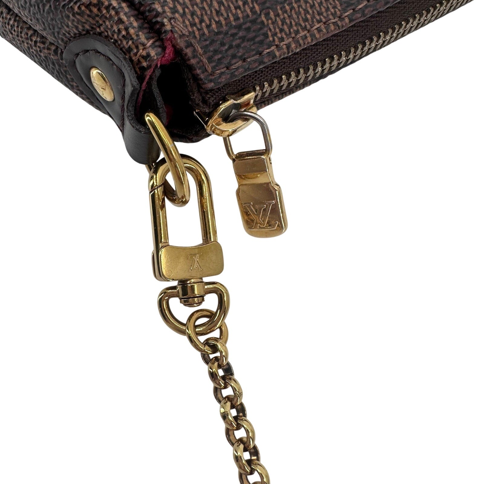 Louis Vuitton LV Damier Ebene Eva Pochette Clutch Crossbody Bag Full Set