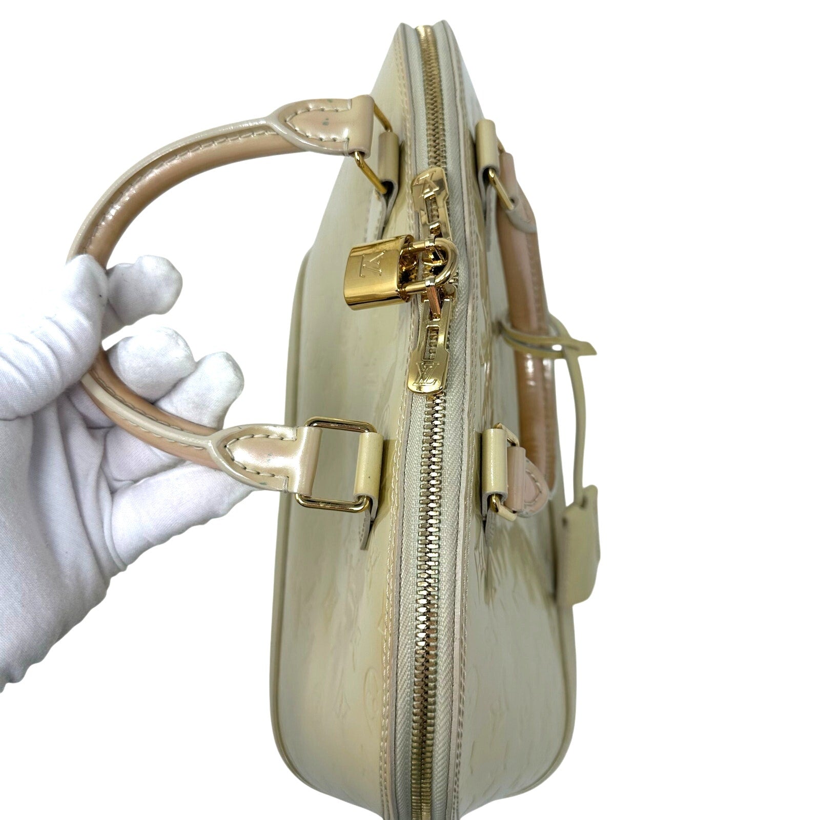 Louis Vuitton LV Monogram Vernis Alma PM Butter Yellow
