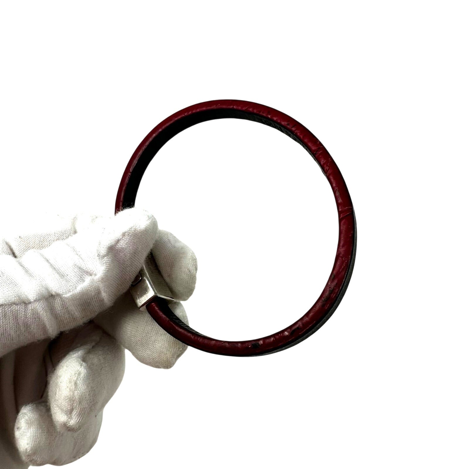 Louis Vuitton LV Edge It Damier Ebene Black Red Leather Bracelet